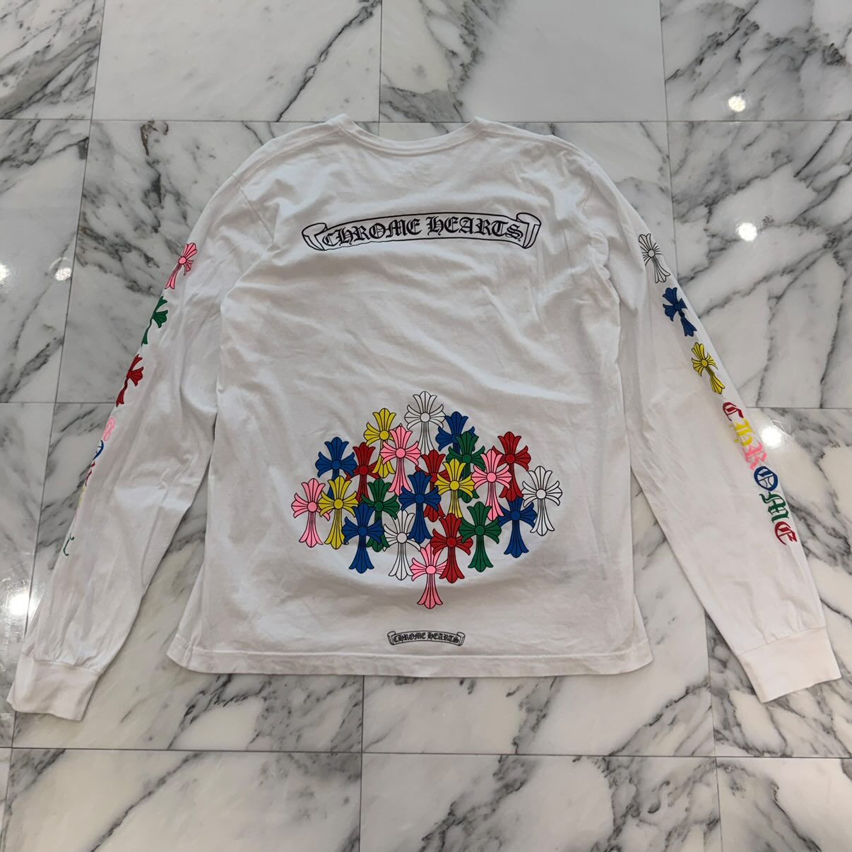 CHROME HEARTS 2021SS MLTCOL CEM CRS Long Sleeve Tee Size XL クロムハーツ マルチカラー セメタリークロス ロングスリーブTシャツ サイズXL