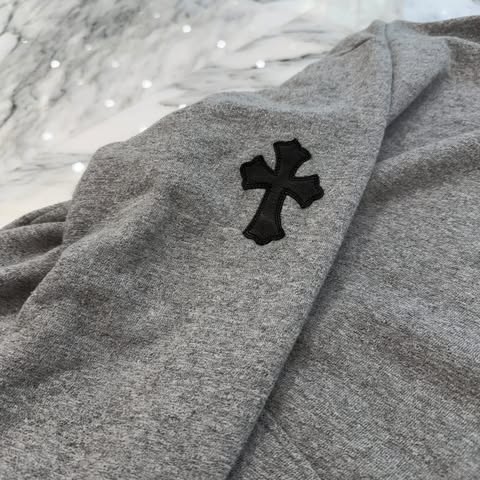 CHROME HEARTS Y NOT Cemetery Cross Leather Patch Pullover Hoodie Size M クロムハーツ ワイノット セメタリークロス レザーパッチ プルオーバーフーディー サイズM