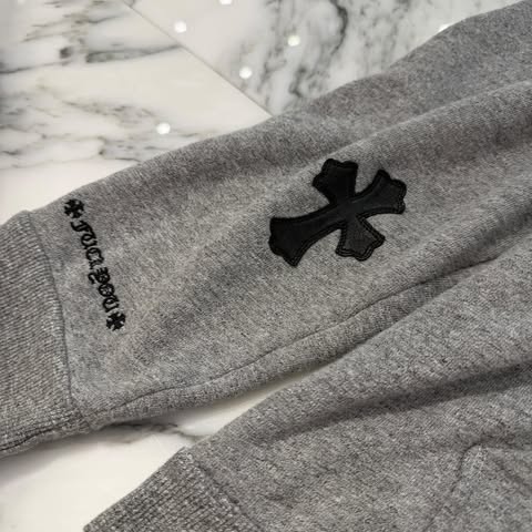 CHROME HEARTS Y NOT Cemetery Cross Leather Patch Pullover Hoodie Size M クロムハーツ ワイノット セメタリークロス レザーパッチ プルオーバーフーディー サイズM