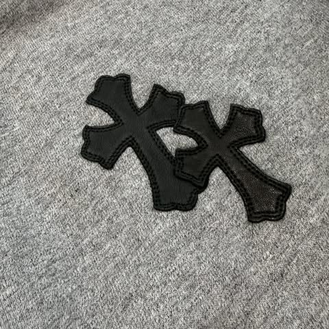 CHROME HEARTS Y NOT Cemetery Cross Leather Patch Pullover Hoodie Size M クロムハーツ ワイノット セメタリークロス レザーパッチ プルオーバーフーディー サイズM