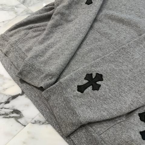 CHROME HEARTS Y NOT Cemetery Cross Leather Patch Pullover Hoodie Size M クロムハーツ ワイノット セメタリークロス レザーパッチ プルオーバーフーディー サイズM