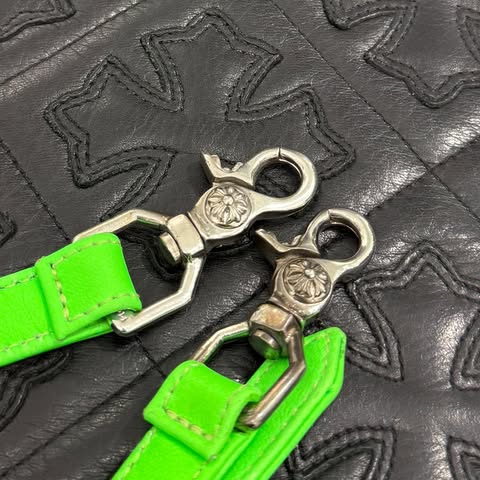 CHROME HEARTS TAKAMINI 3 Cemetery Cross Patch Leather Shoulder Bag