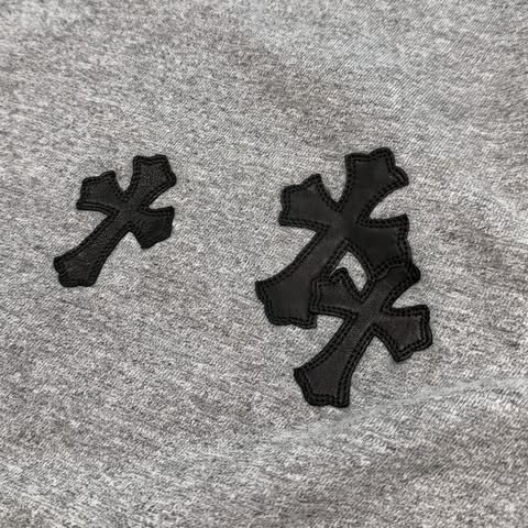 CHROME HEARTS Y NOT Cemetery Cross Leather Patch Pullover Hoodie Size M クロムハーツ ワイノット セメタリークロス レザーパッチ プルオーバーフーディー サイズM