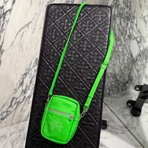 CHROME HEARTS TAKAMINI 3 Cemetery Cross Patch Leather Shoulder Bag