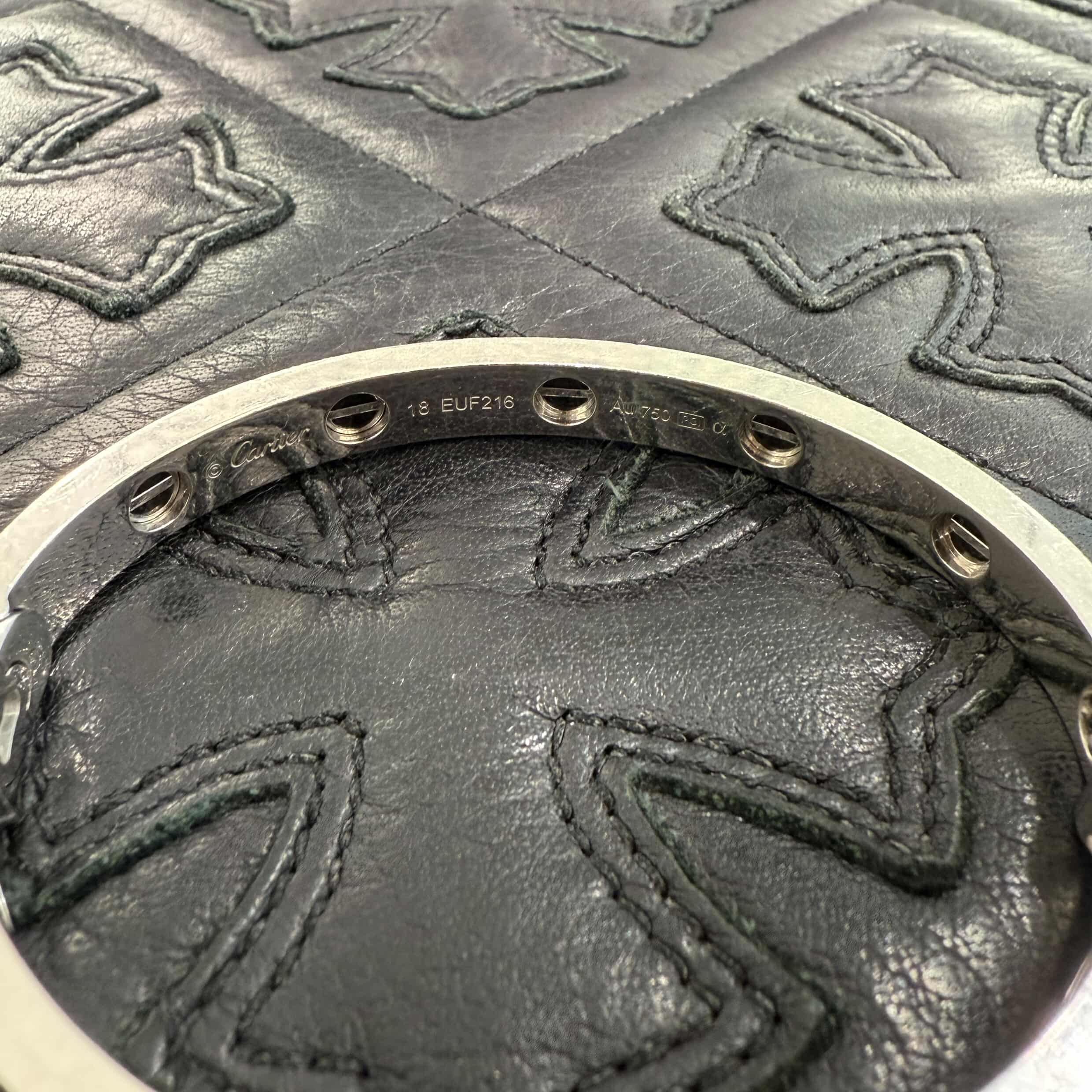 Cartier Au750 WG Love Bracelet Classic Model Pave Diamond Ceramic Size 18 カルティエ Au750 WG ラブブレスレット クラッシックモデル パヴェダイアモンド セラミック サイズ18