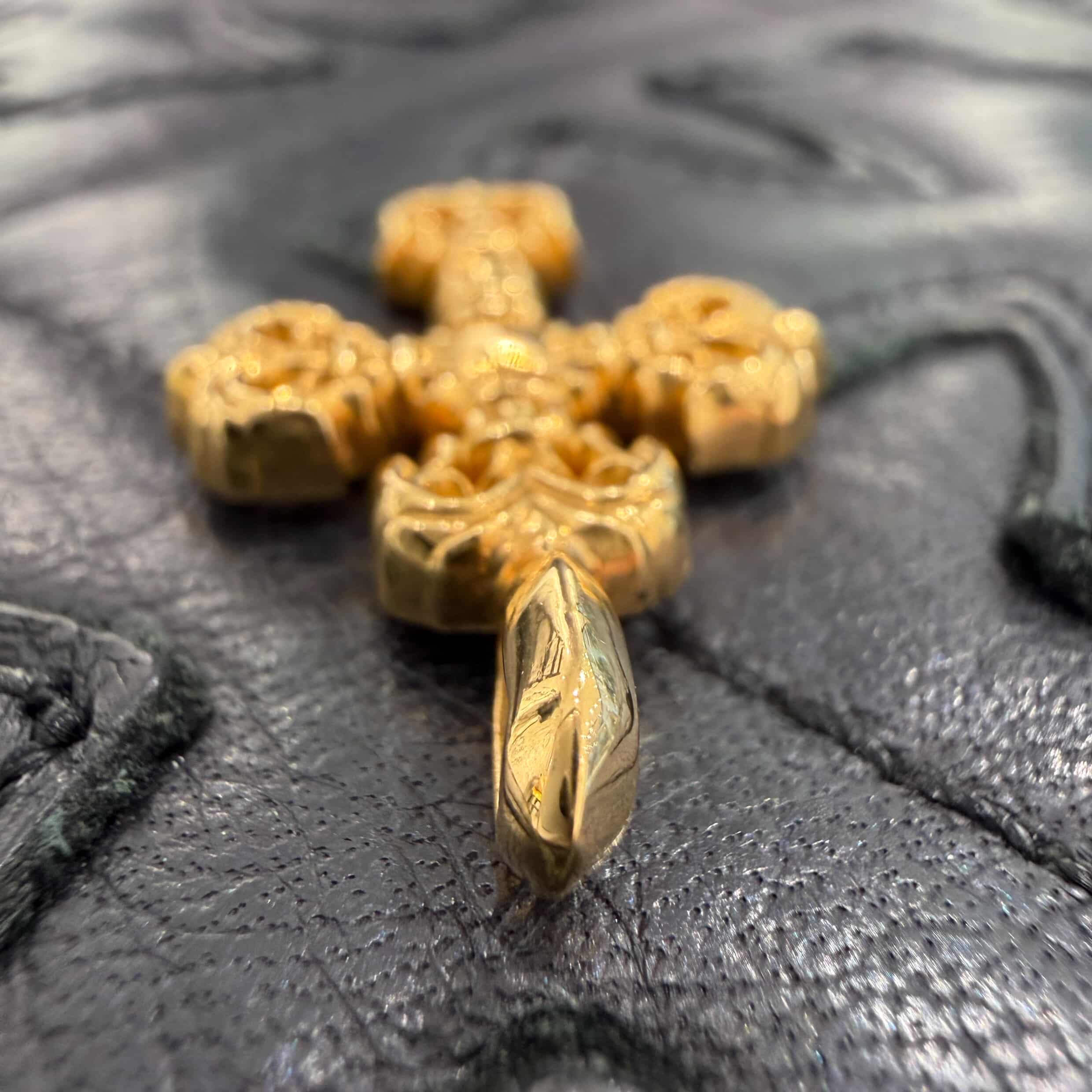 CHROME HEARTS 22K Tiny Filigree Cross Pendent Top クロムハーツ 22K タイニー フィリグリー ペンダント トップ