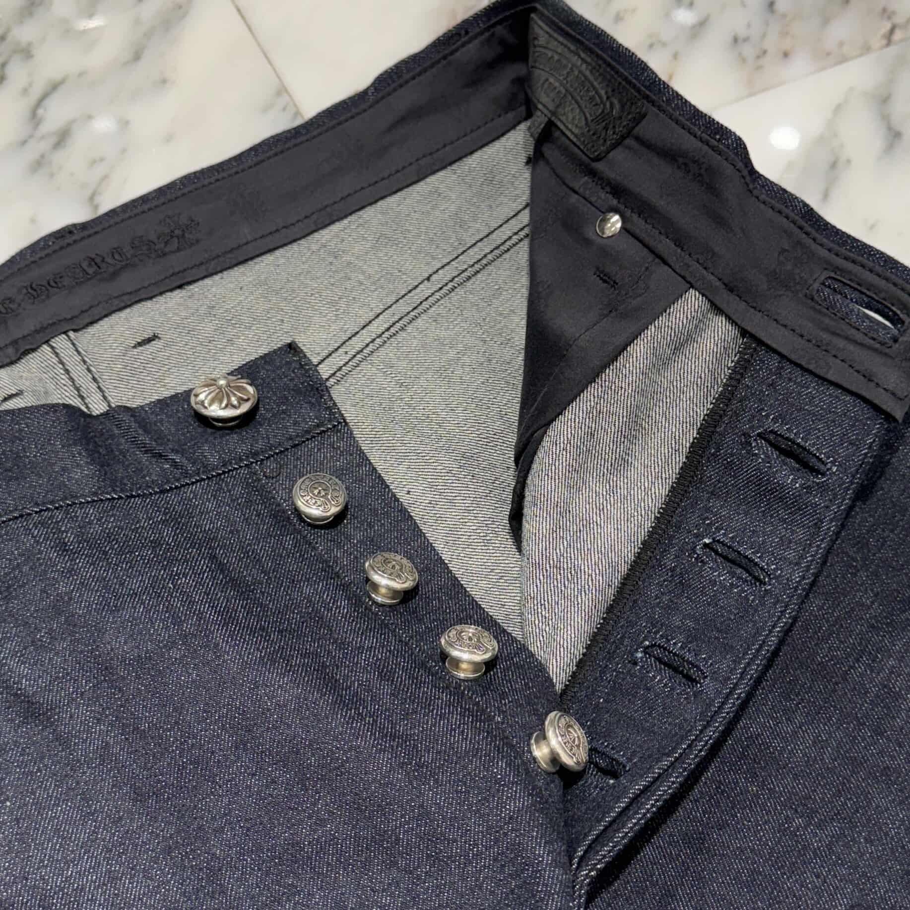 CHROME HEARTS KS FIT Cross Ball Button Denim Pants Size 34 クロムハーツ KSフィット クロスボールボタン デニムパンツ サイズ34