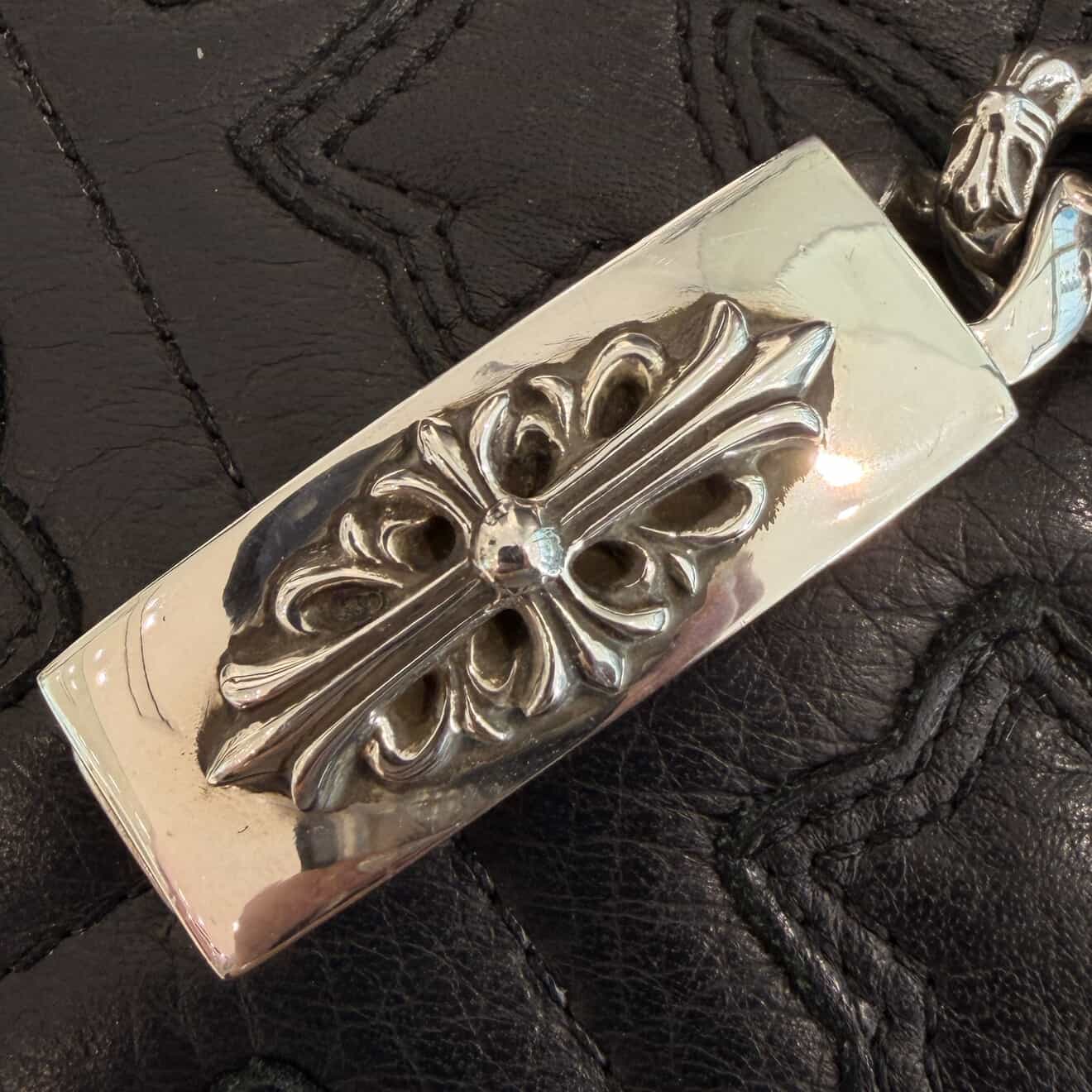 CHROME HEARTS CH X Extra Fancy Chain Floral Cross ID Bracelet 11 LINK クロムハーツ CH X エクストラファンシーチェーン フローラルクロスID ブレスレット 11リンク