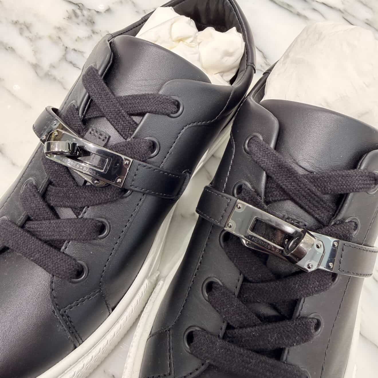 HERMES Sneakers "DAY" H212257Z 90340 Size 35 (22.0cm～22.5cm) エルメス スニーカー "デイ" ブラック×ホワイト サイズ35 (22.0cm～22.5cm)