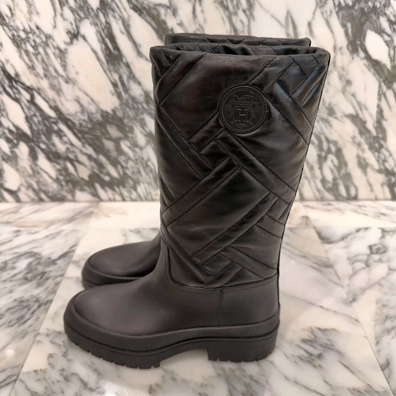 HERMES 2022AW Fuji Boots "Noir" H222048Z 02370 Size 35 (22.0cm～22.5cm) エルメス フジブーツ "ノワール" 35 (22.0cm～22.5cm)