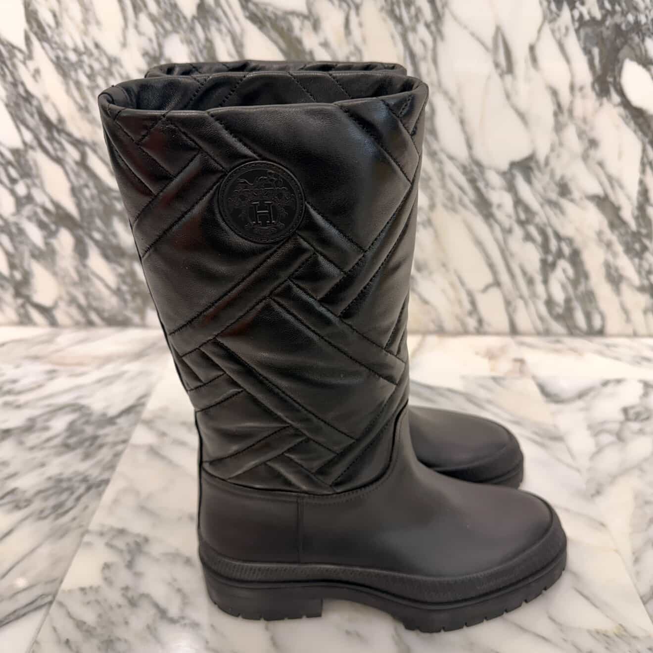 HERMES 2022AW Fuji Boots "Noir" H222048Z 02370 Size 35 (22.0cm～22.5cm) エルメス フジブーツ "ノワール" 35 (22.0cm～22.5cm)