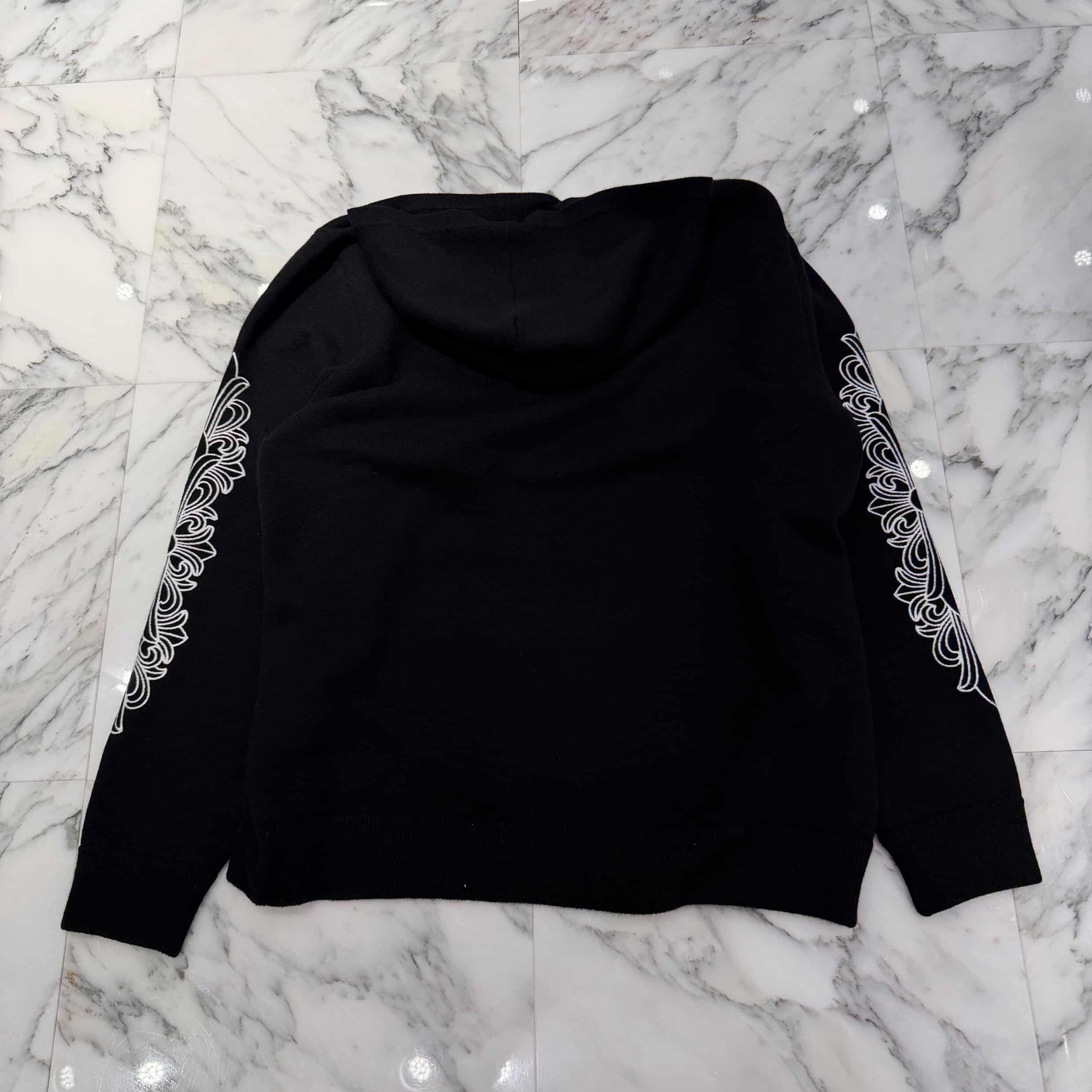 CHROME HEARTS Y NOT Floral Cross Embroidery Cashmere Knit Pullover Hoodie Size XL クロムハーツ ワイノット フローラルクロス刺繍 カシミヤニット プルオーバー フーディ サイズXL