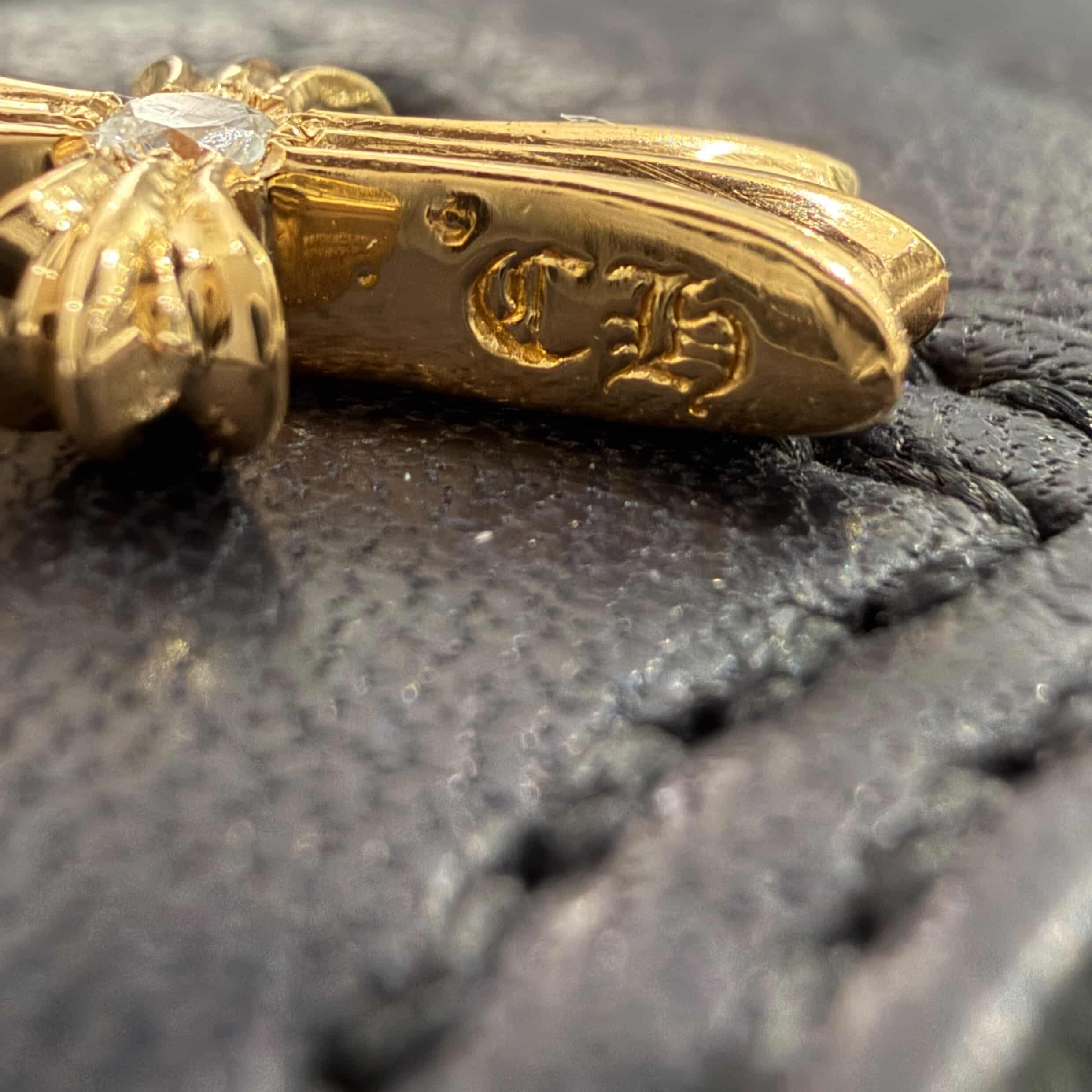 CHROME HEARTS 22K BABY FAT Earrings 1 Diamond クロムハーツ 22K ベイビーファット ピアス 1ダイヤモンド