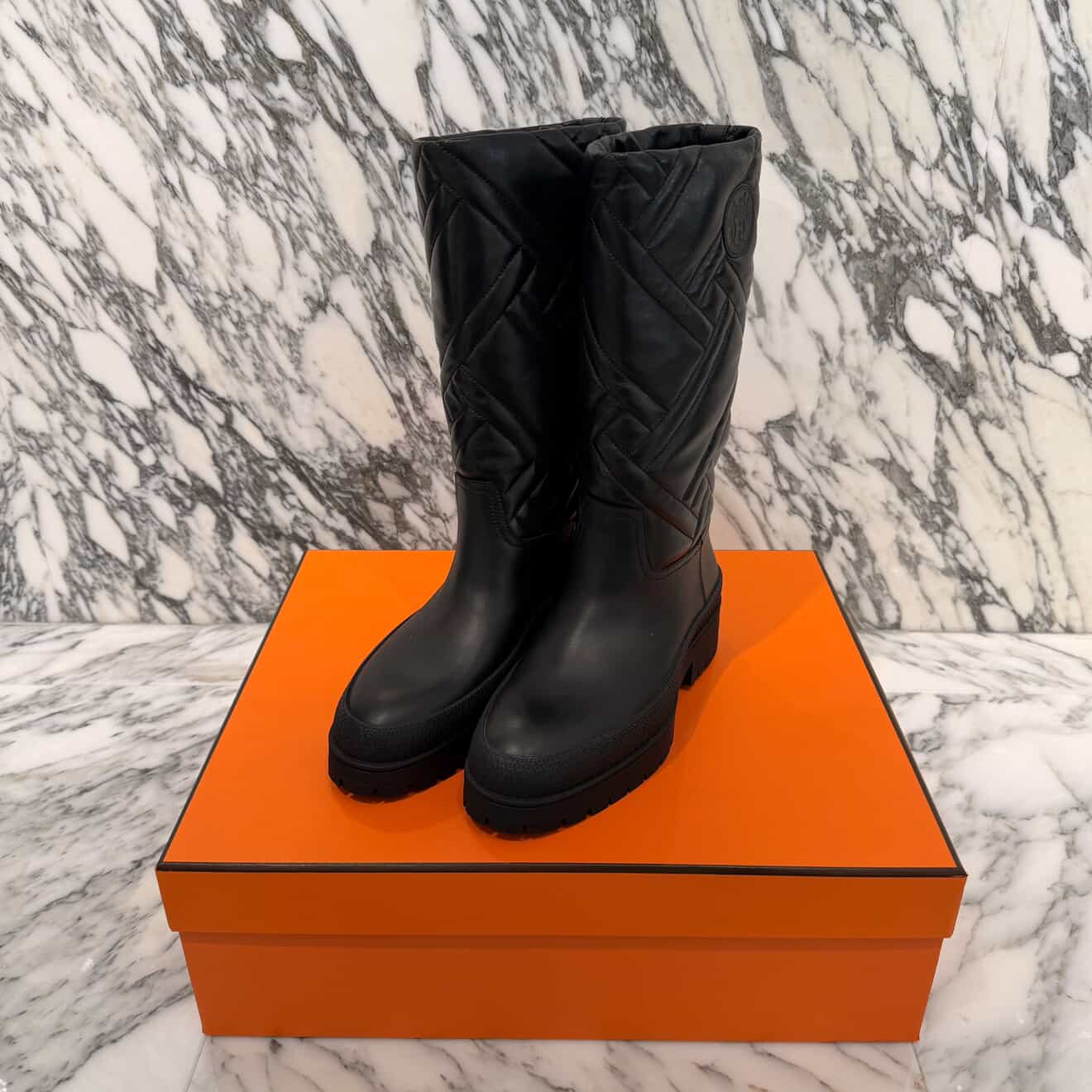 HERMES 2022AW Fuji Boots "Noir" H222048Z 02370 Size 35 (22.0cm～22.5cm) エルメス フジブーツ "ノワール" 35 (22.0cm～22.5cm)