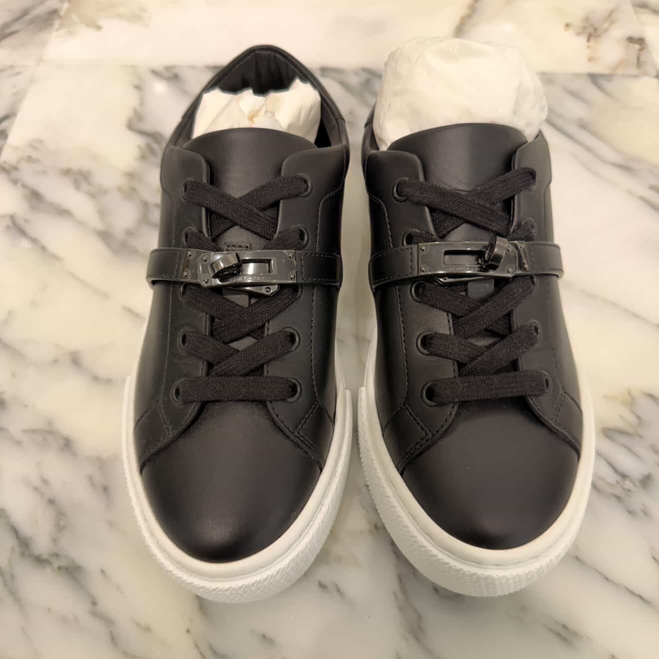 HERMES Sneakers "DAY" H212257Z 90340 Size 35 (22.0cm～22.5cm) エルメス スニーカー "デイ" ブラック×ホワイト サイズ35 (22.0cm～22.5cm)