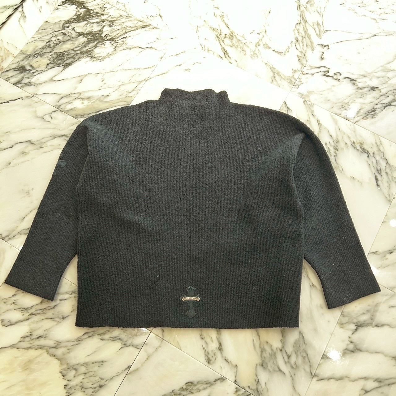 Chrome Hearts クロムハーツ レザーパッチ ニット CHROME HEARTS Y NOT Leather Cross Patch Cashmere Knit