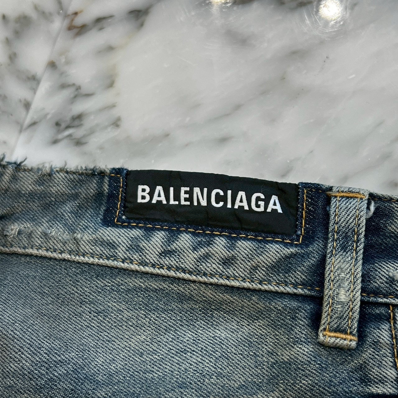 BALENCIAGA 2023SS Distressed Baggy Denim Pants 745213 TNW01 Size XS バレンシアガ ダメージ加工 バギーデニムパンツ サイズXS