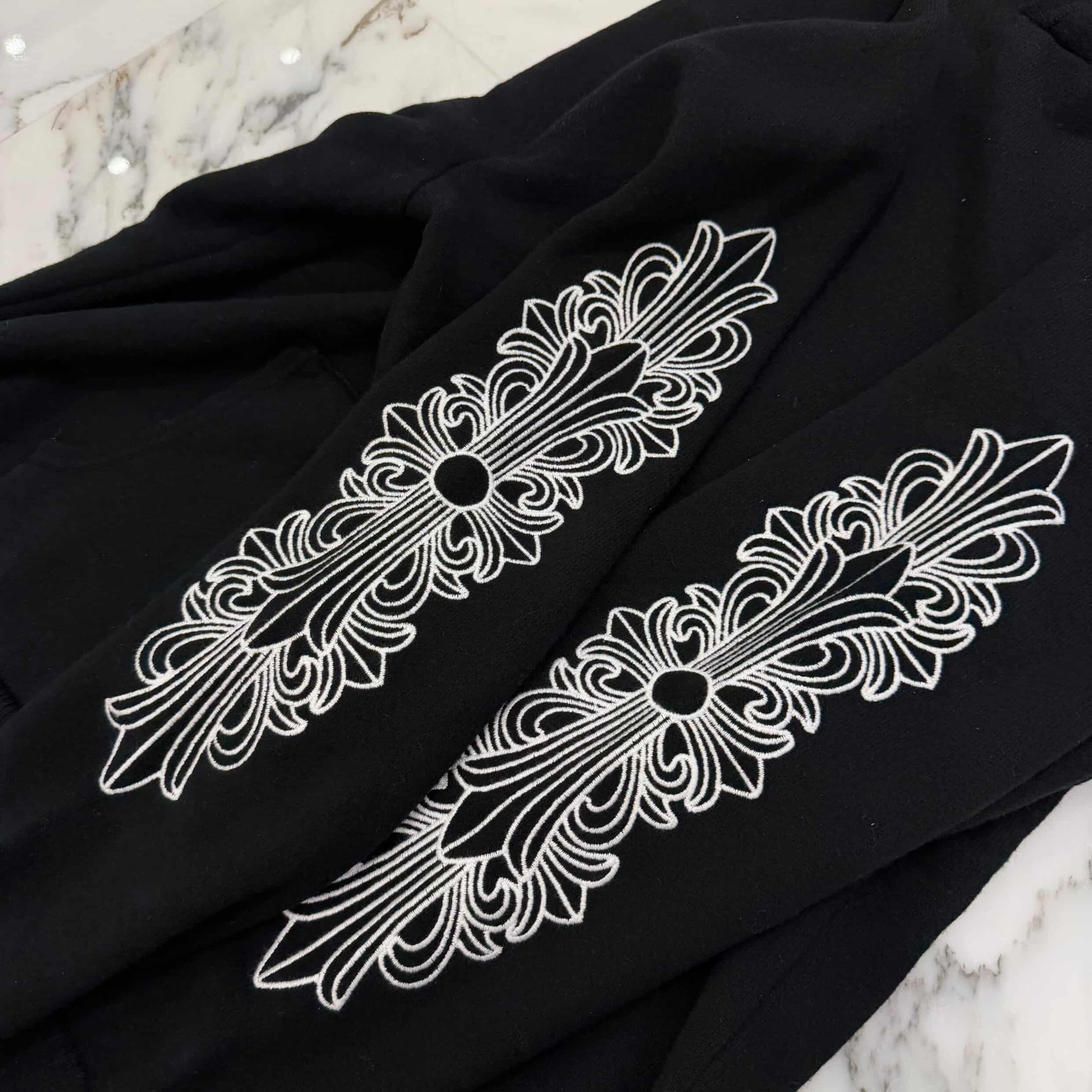 CHROME HEARTS Y NOT Floral Cross Embroidery Cashmere Knit Pullover Hoodie Size XL クロムハーツ ワイノット フローラルクロス刺繍 カシミヤニット プルオーバー フーディ サイズXL