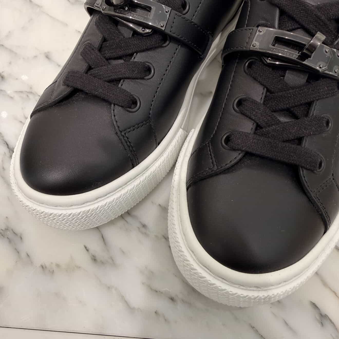 HERMES Sneakers "DAY" H212257Z 90340 Size 35 (22.0cm～22.5cm) エルメス スニーカー "デイ" ブラック×ホワイト サイズ35 (22.0cm～22.5cm)