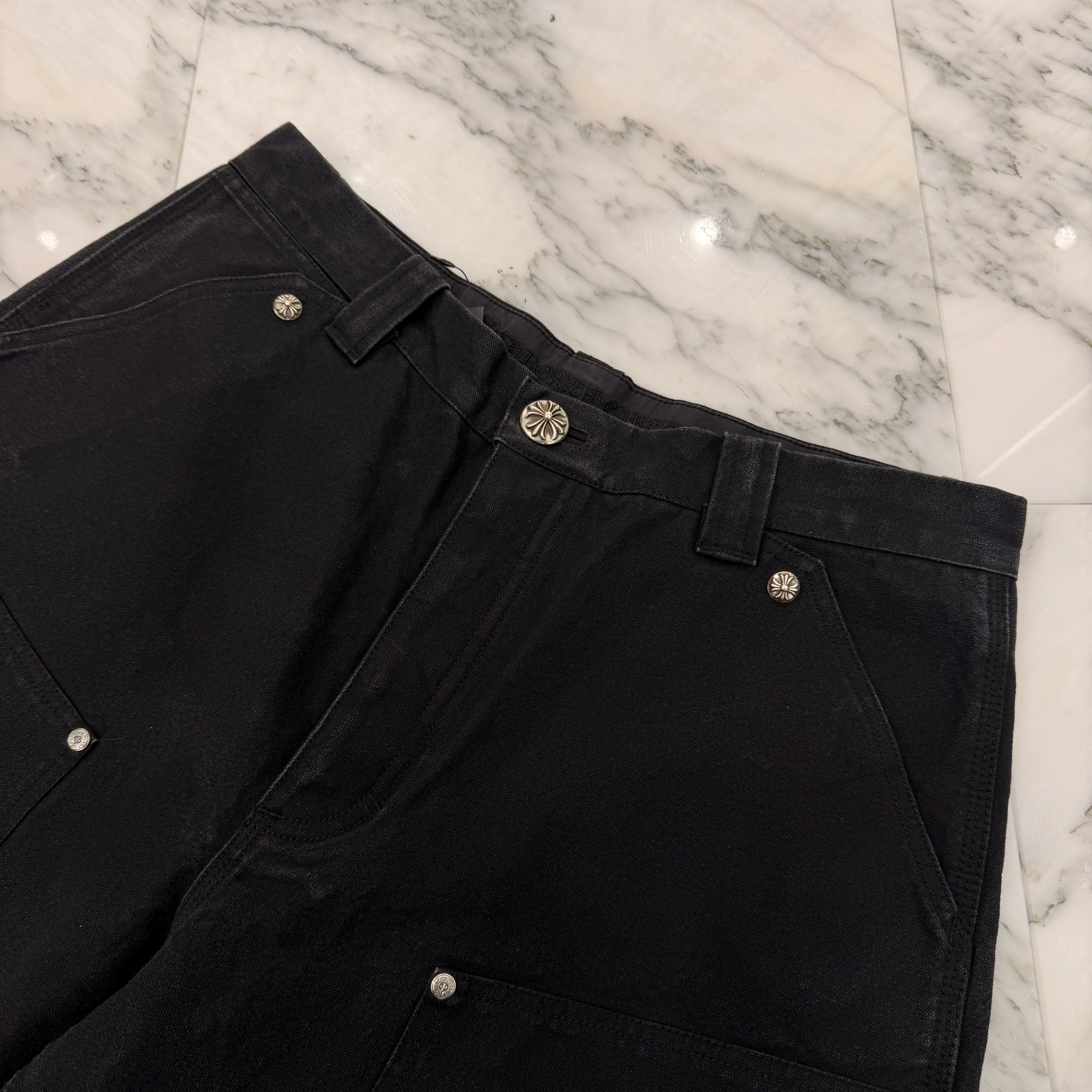 CHROME HEARTS Carpenter Cemetery Cross Patch Denim Shorts Size 34 クロムハーツ カーペンター セメタリークロスパッチ デニムショーツ サイズ34