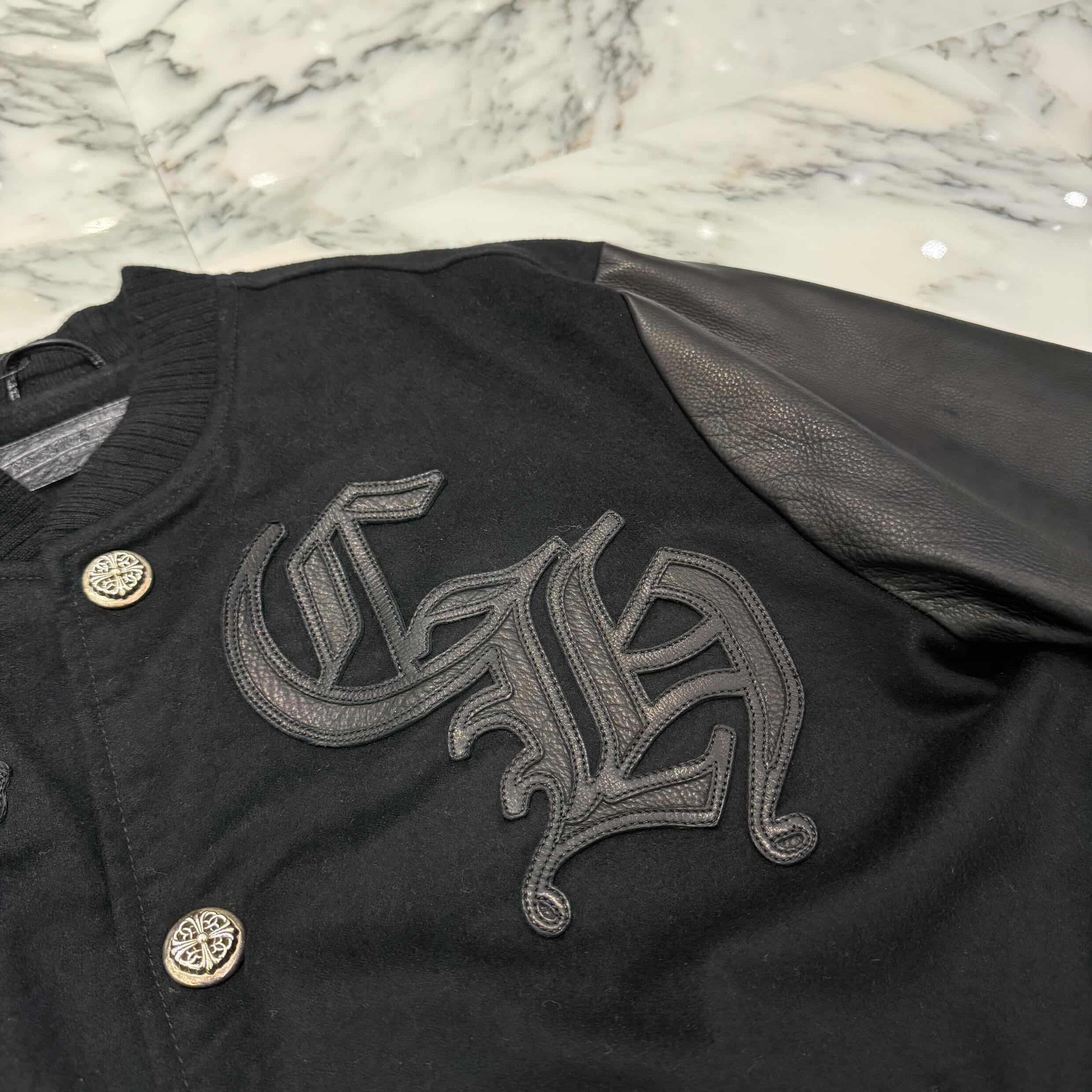 CHROME HEARTS LETTERMAN Cemetery Cross Patch Blouson Jacket Size M クロムハーツ レターマン セメタリークロスパッチ ブルゾンジャケット サイズM