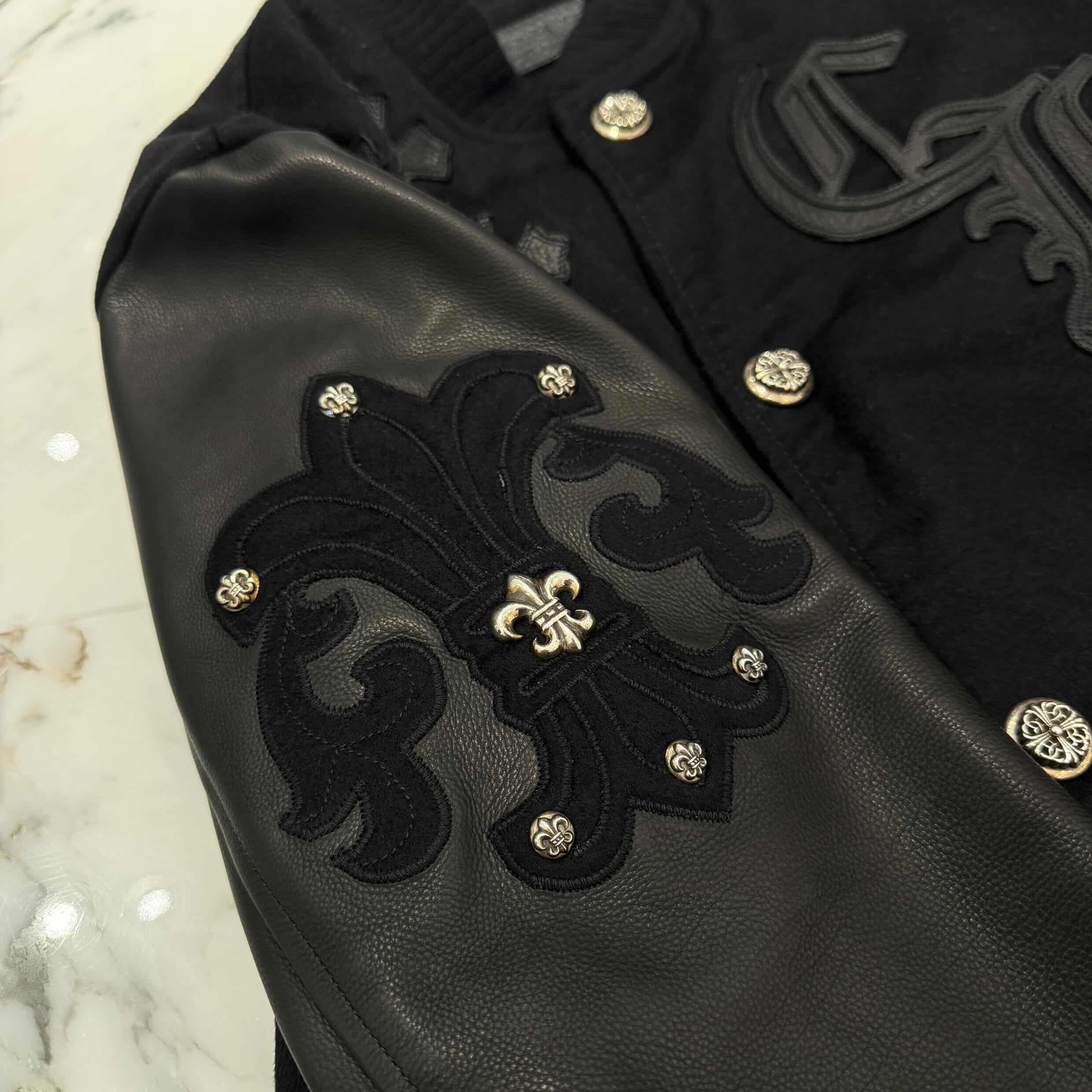 CHROME HEARTS LETTERMAN Cemetery Cross Patch Blouson Jacket Size M クロムハーツ レターマン セメタリークロスパッチ ブルゾンジャケット サイズM