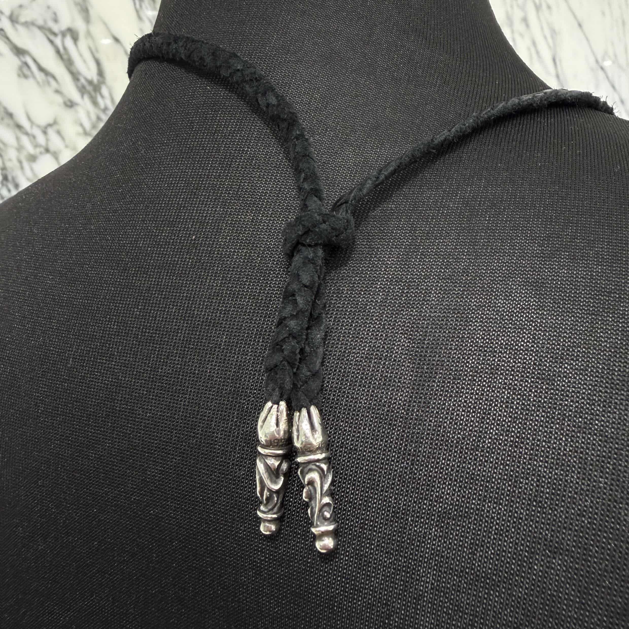 CHROME HEARTS Scroll Leather Blade Necklace クロムハーツ スクロール レザーブレード ネックレス