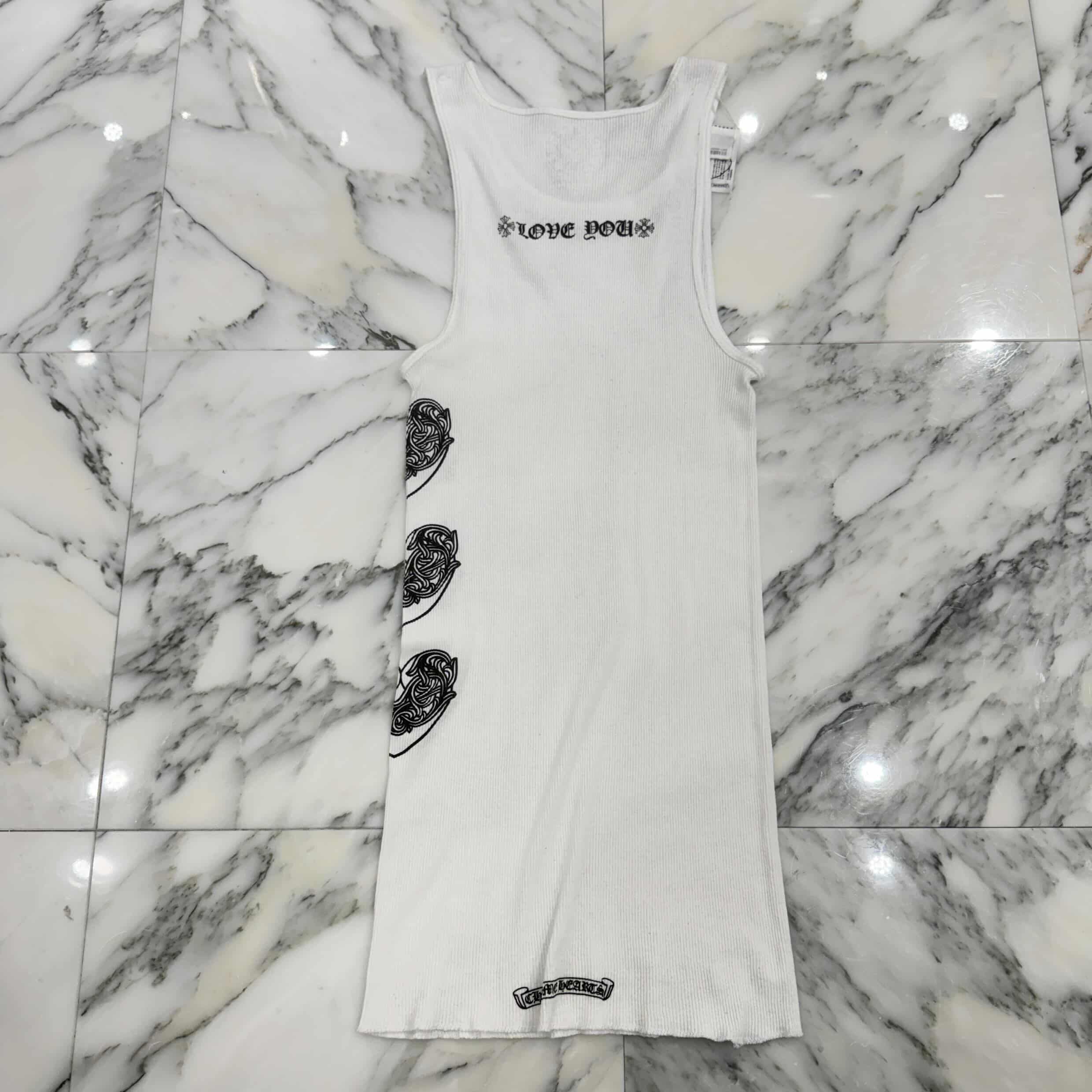 CHROME HEARTS Viny Heart "Love You" Rib Tank Top Size L クロムハーツ ヴィニーハート "ラブユー" リブ タンクトップ サイズL