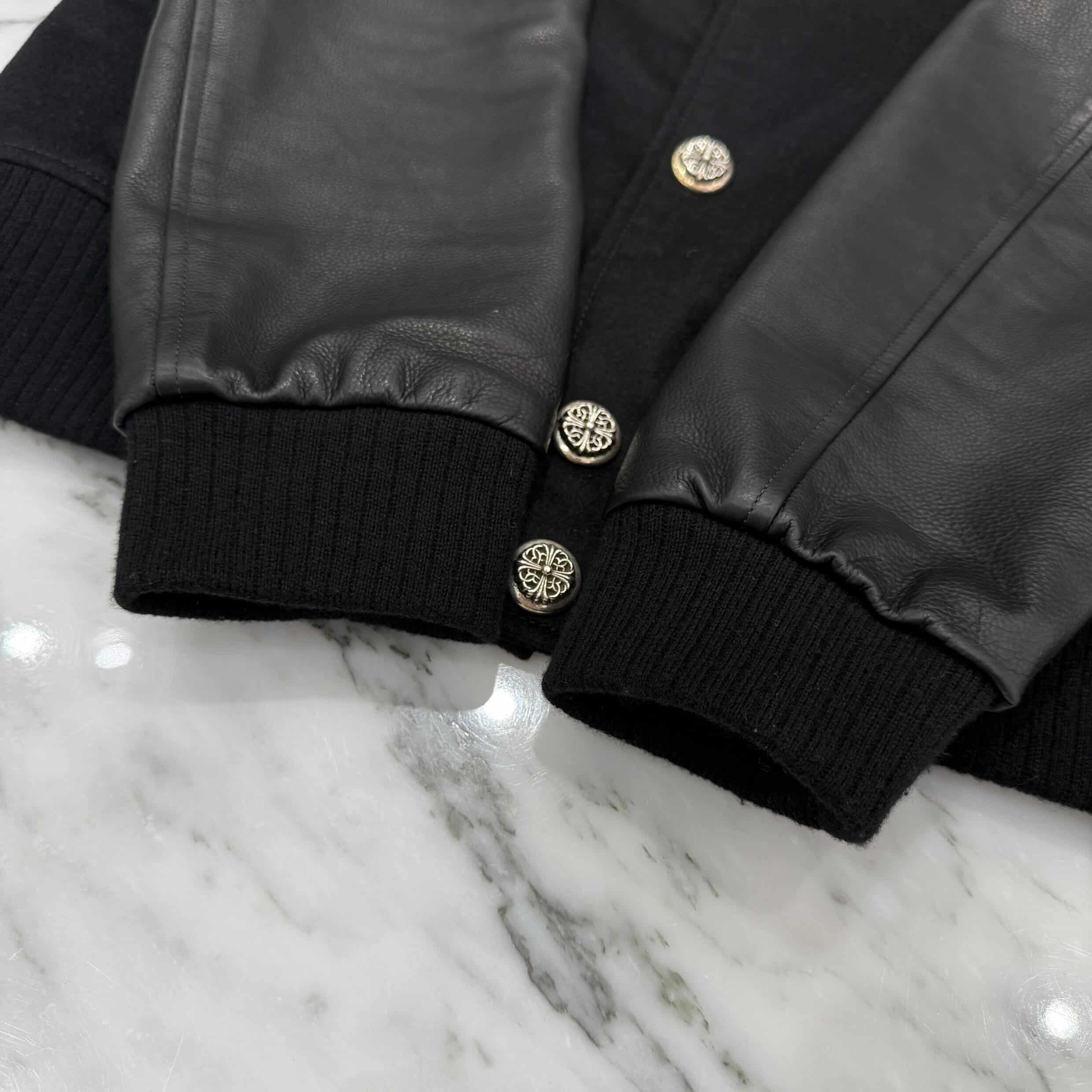 CHROME HEARTS LETTERMAN Cemetery Cross Patch Blouson Jacket Size M クロムハーツ レターマン セメタリークロスパッチ ブルゾンジャケット サイズM