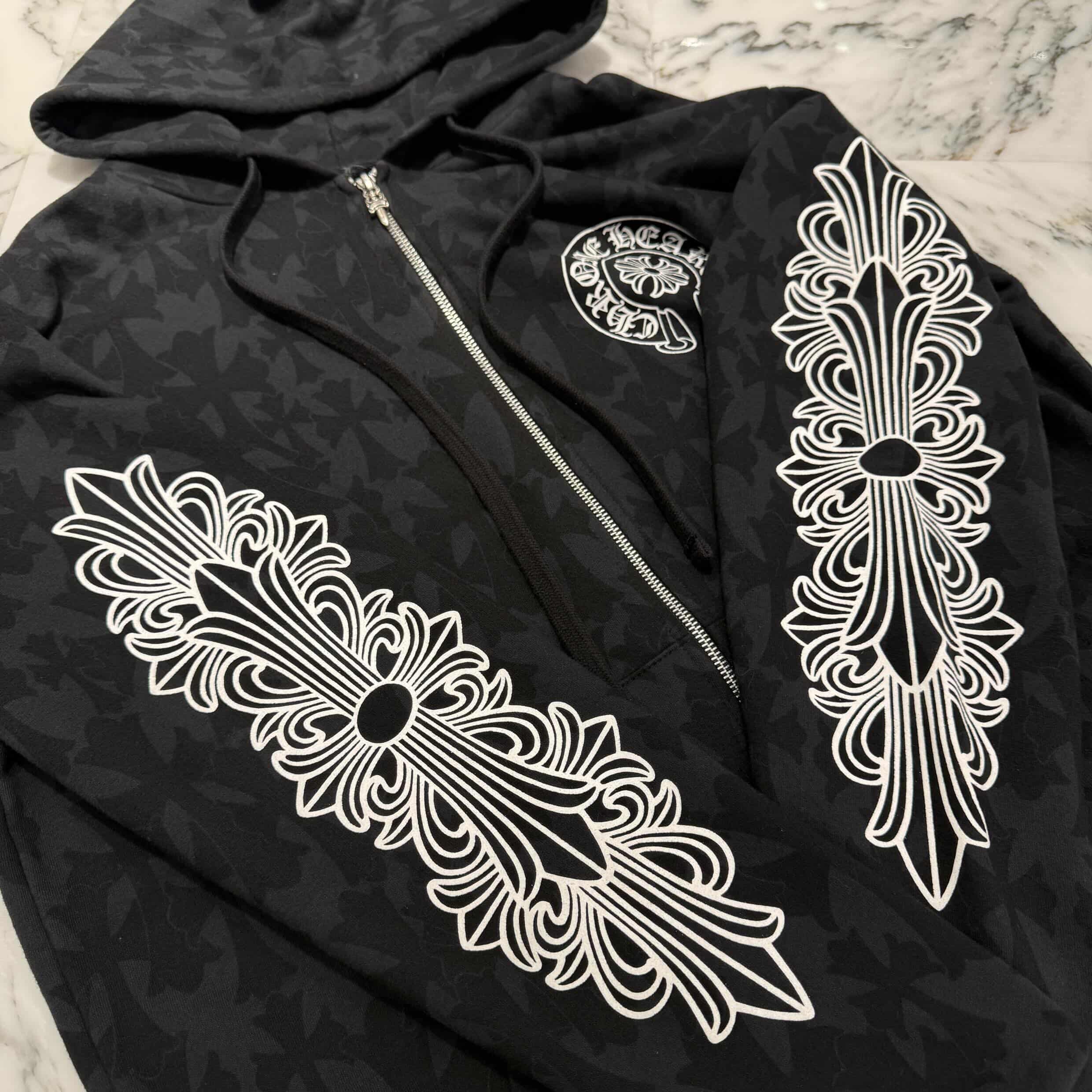 CHROME HEARTS 2024SS Graveyard Cemetery Cross Zip Up Hoodie Size M クロムハーツ グレイブヤード セメタリークロス ジップアップフーディ サイズM