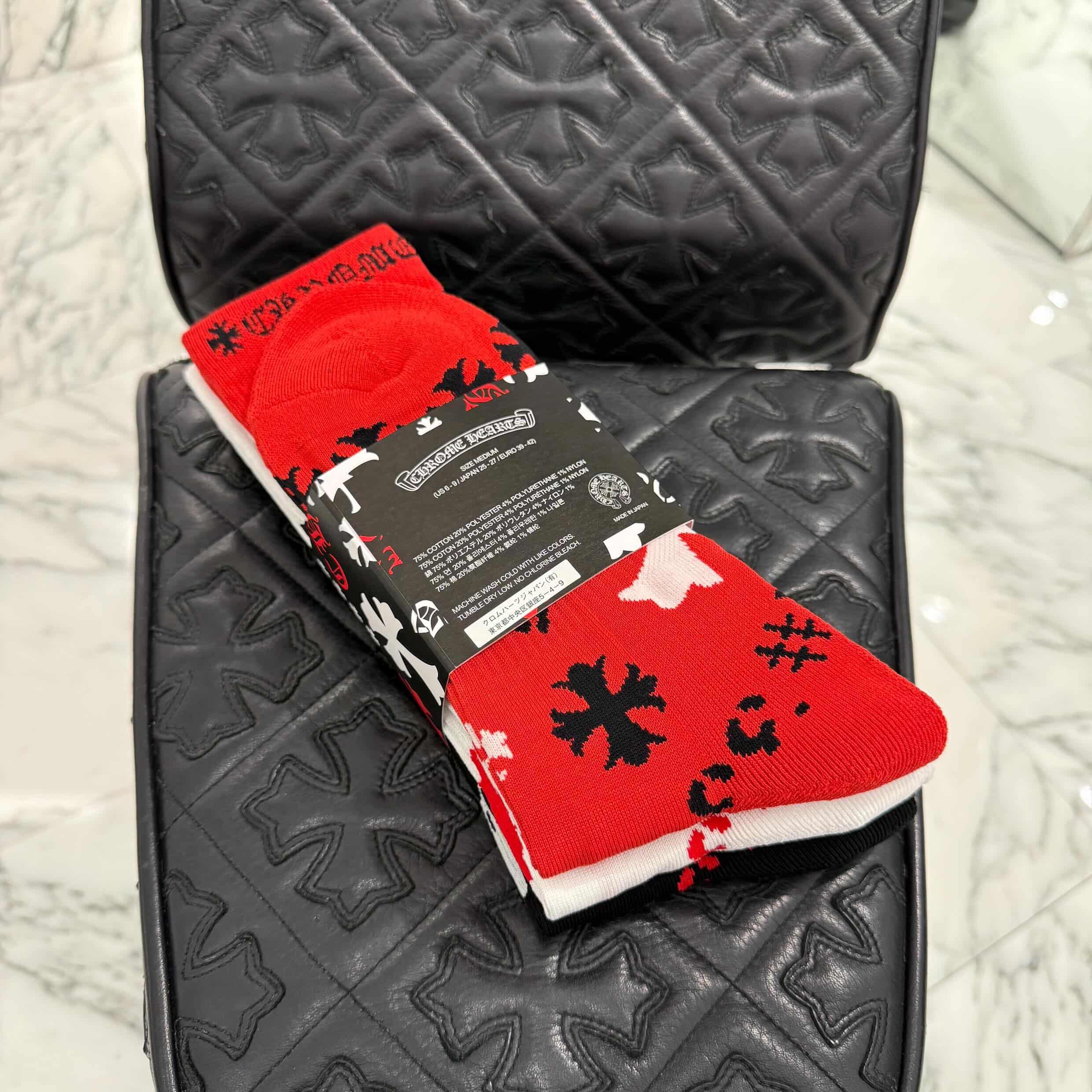 CHROME HEARTS マルチロゴ ソックス 3足セット M ショッパーつき