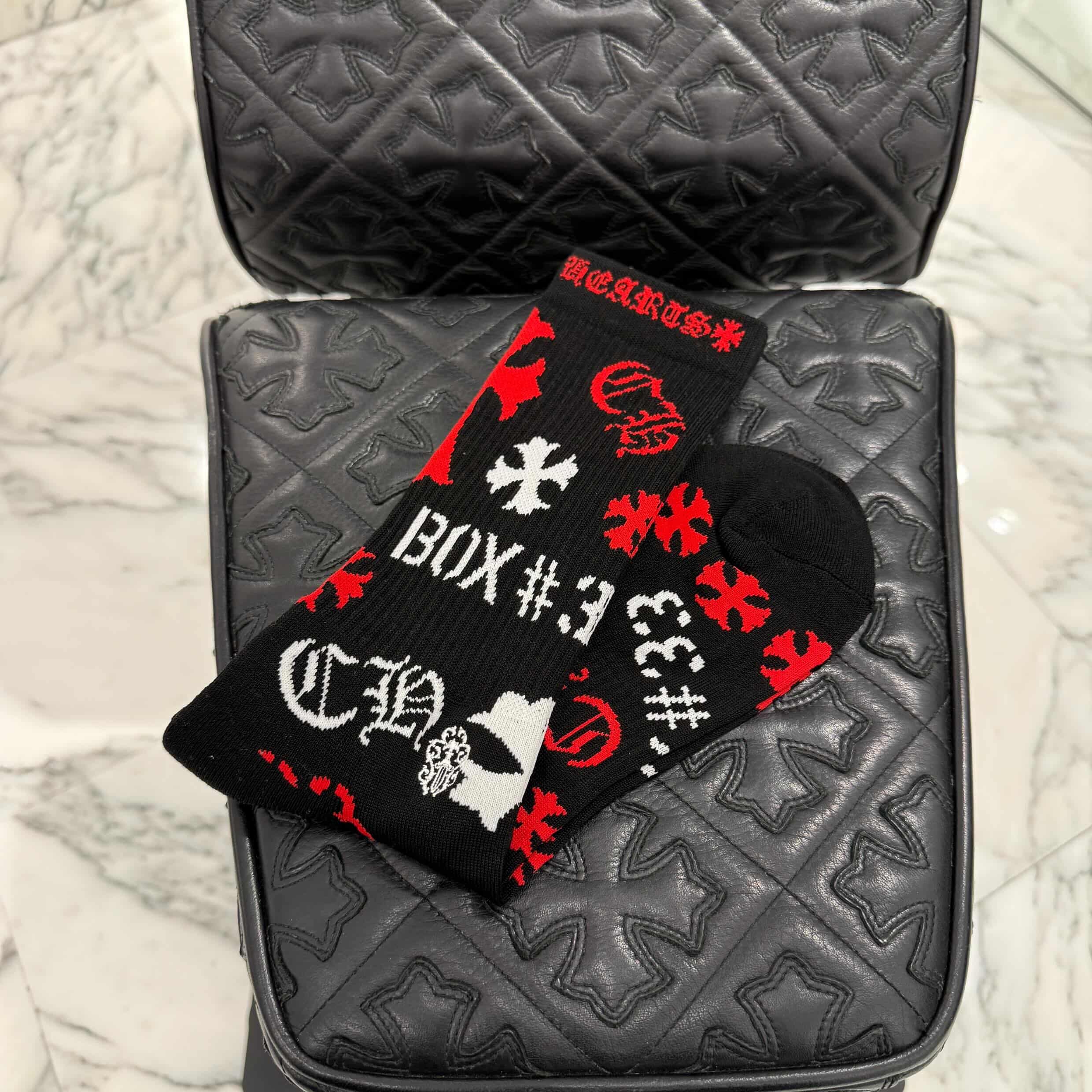 CHROME HEARTS Stencil Multi Logo Socks x3 Size M(JP25-27) クロムハーツ ステンシル マルチロゴ ソックス 靴下 サイズM(JP25-27)