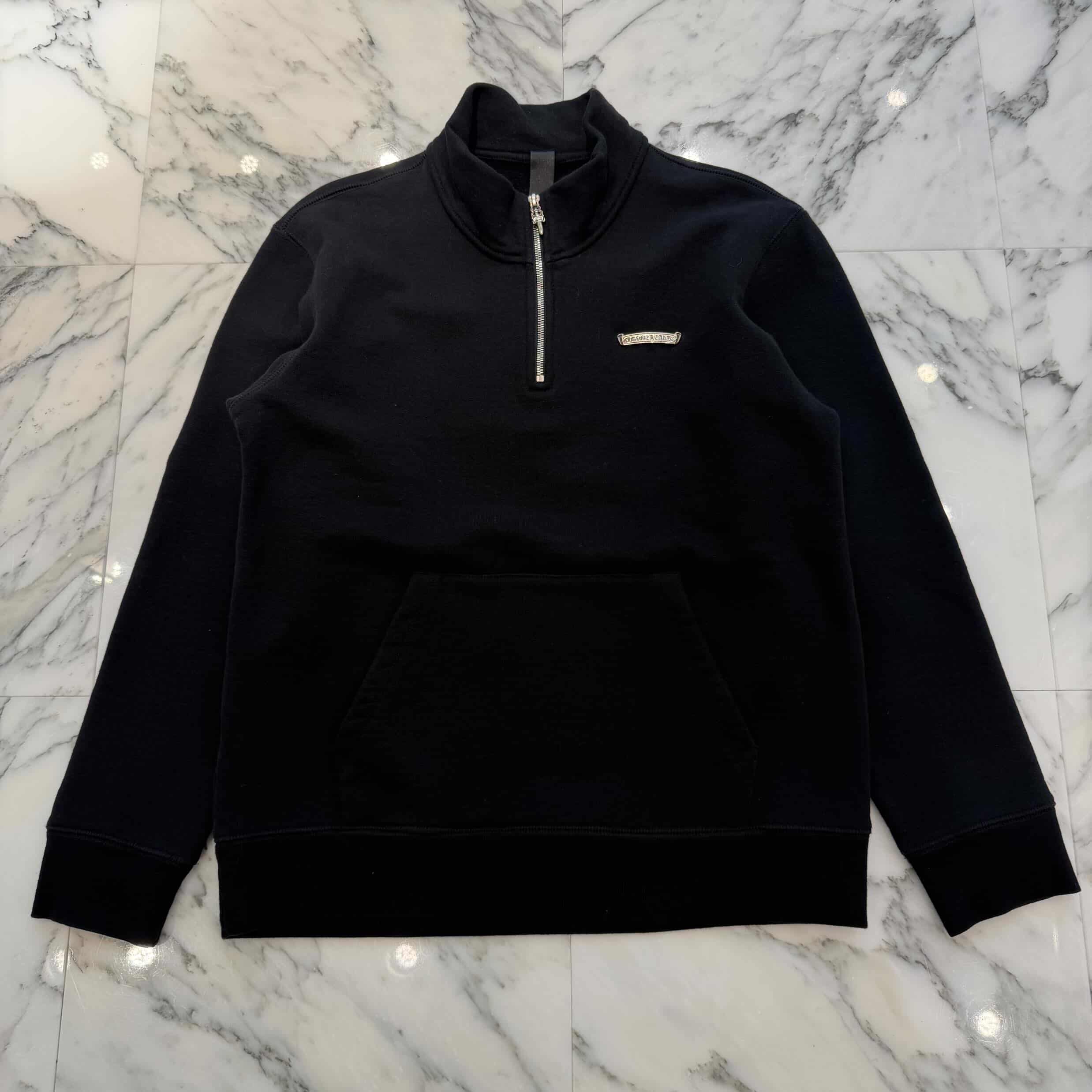 CHROME HEARTS Y NOT King Taco 3 Cemetery Cross Embroidery Half Zip Sweat Shirt Size M クロムハーツ ワイノット キングタコ 3セメタリークロス刺繍 ハーフジップ スウェットシャツ サイズM