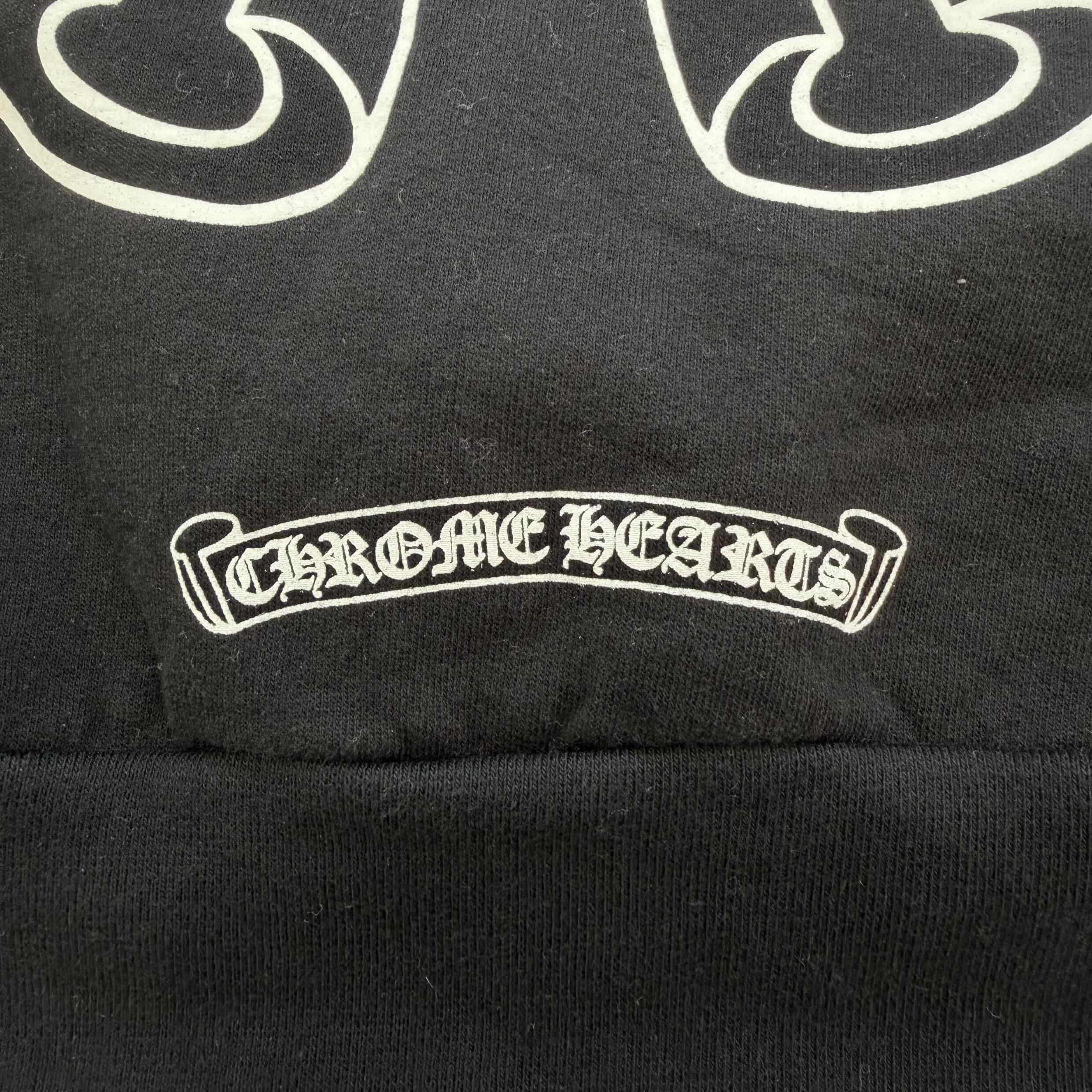 CHROME HEARTS Floral Cross Horseshoe Crewneck Sweat Shirts Size M クロムハーツ フローラルクロス ホースシュー クルーネック スウェットシャツ サイズM