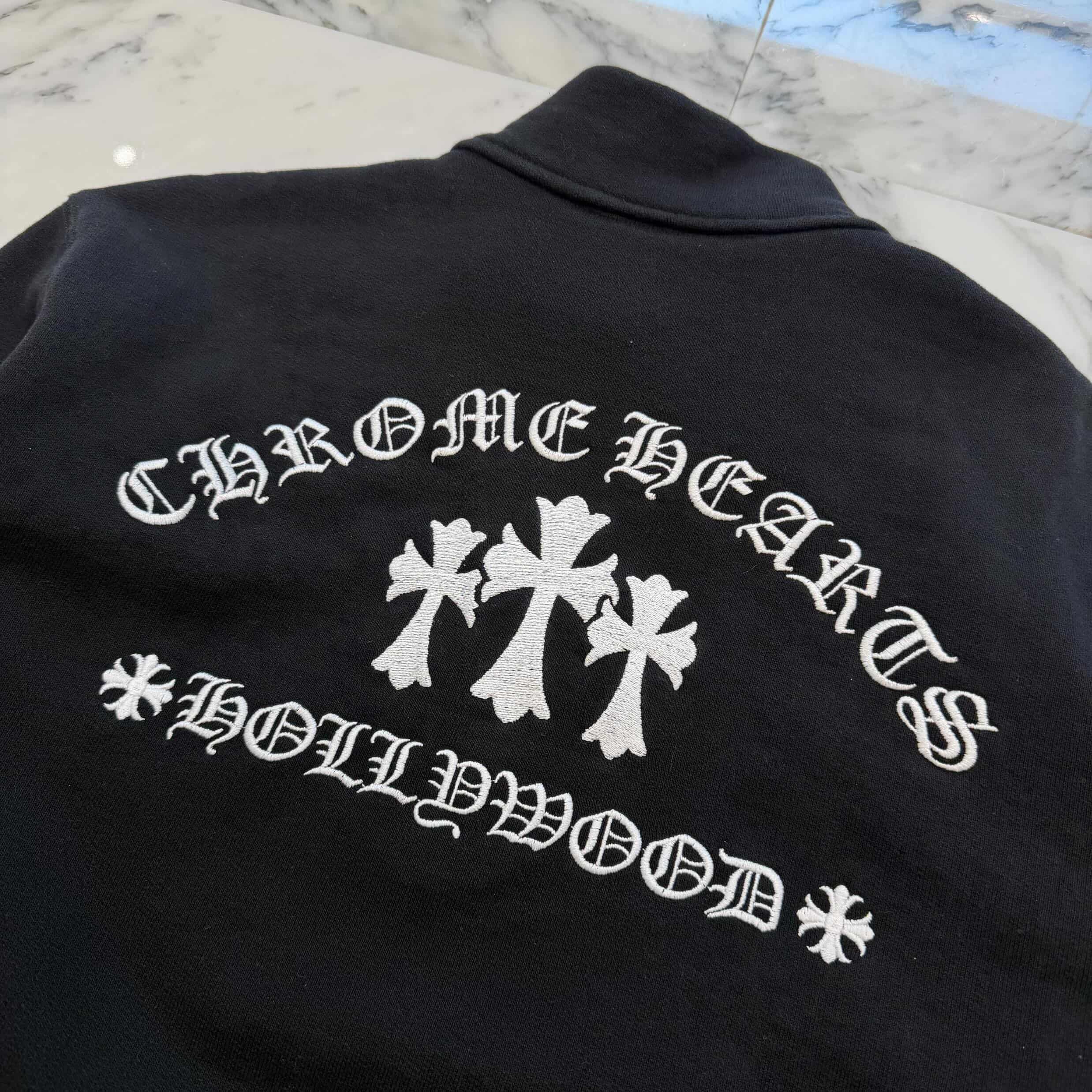 CHROME HEARTS Y NOT King Taco 3 Cemetery Cross Embroidery Half Zip Sweat Shirt Size M クロムハーツ ワイノット キングタコ 3セメタリークロス刺繍 ハーフジップ スウェットシャツ サイズM