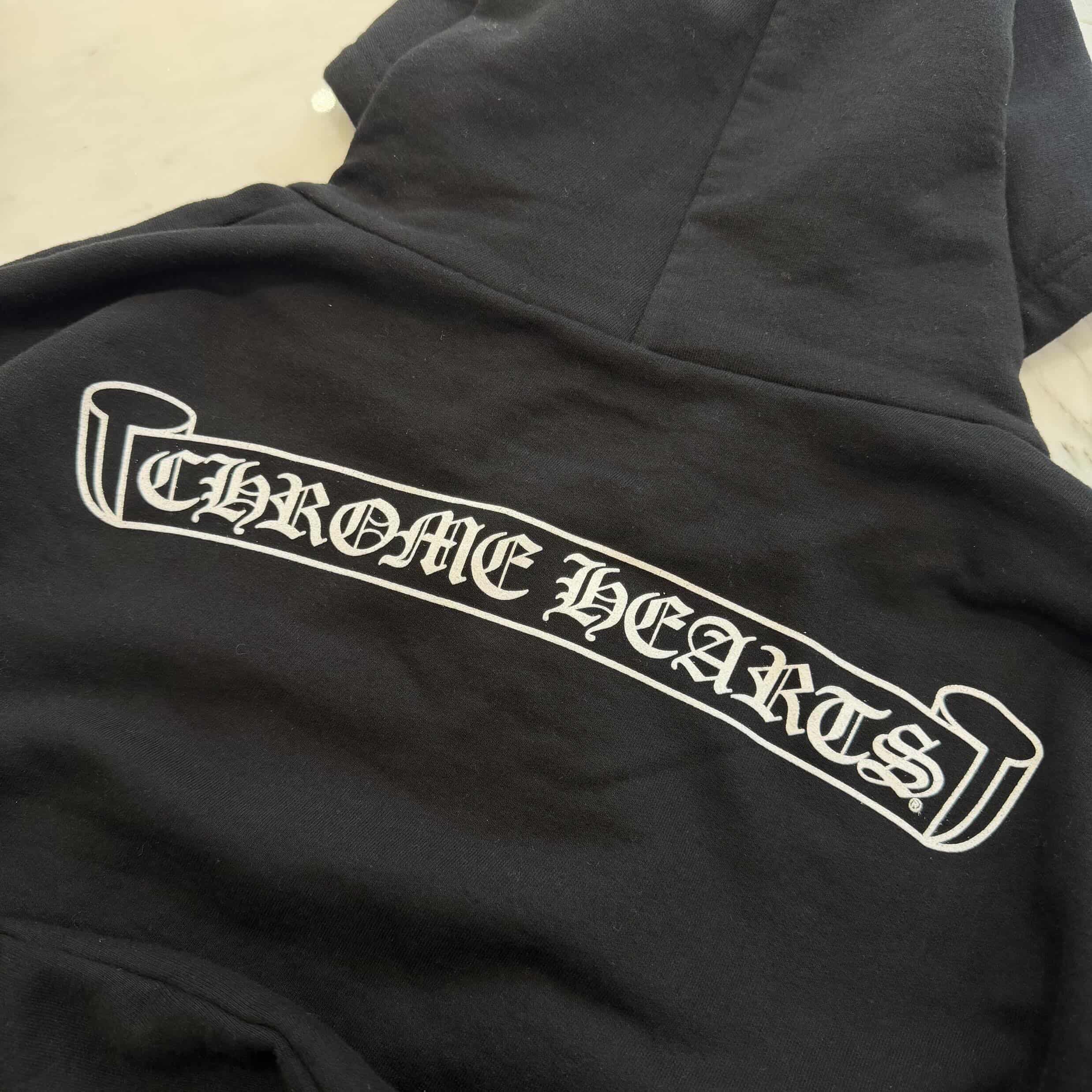 CHROME HEARTS Back Scroll Label Logo Zip Up Hoodie Size XL クロムハーツ バックスクロールラベルロゴジップアップフーディ サイズXL