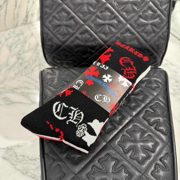 CHROME HEARTS Stencil Multi Logo Socks x3 Size L(JP27-30) クロムハーツ ステンシル マルチロゴ ソックス 靴下 サイズL(JP27-30)