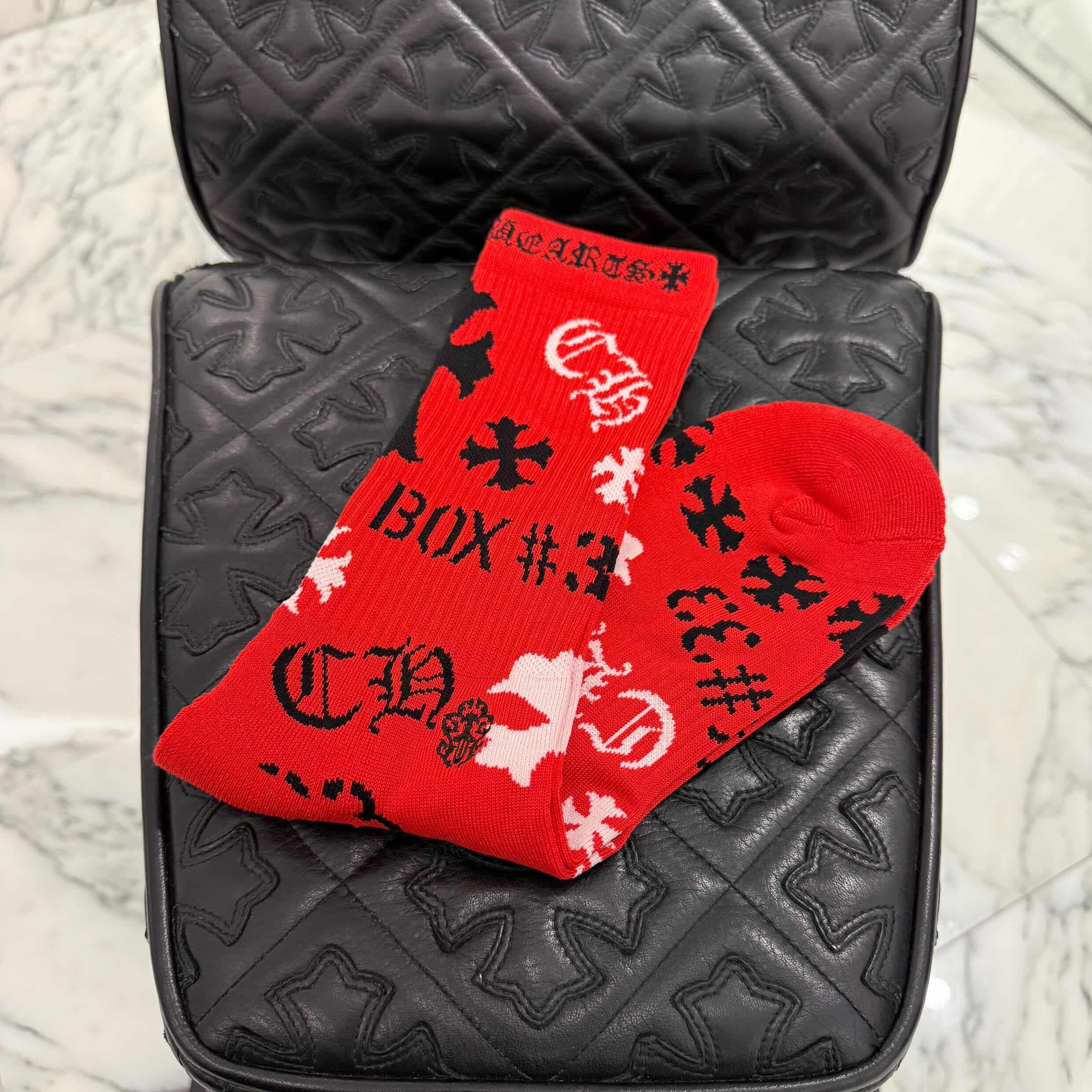 CHROME HEARTS Stencil Multi Logo Socks x3 Size S(JP23-25) クロム