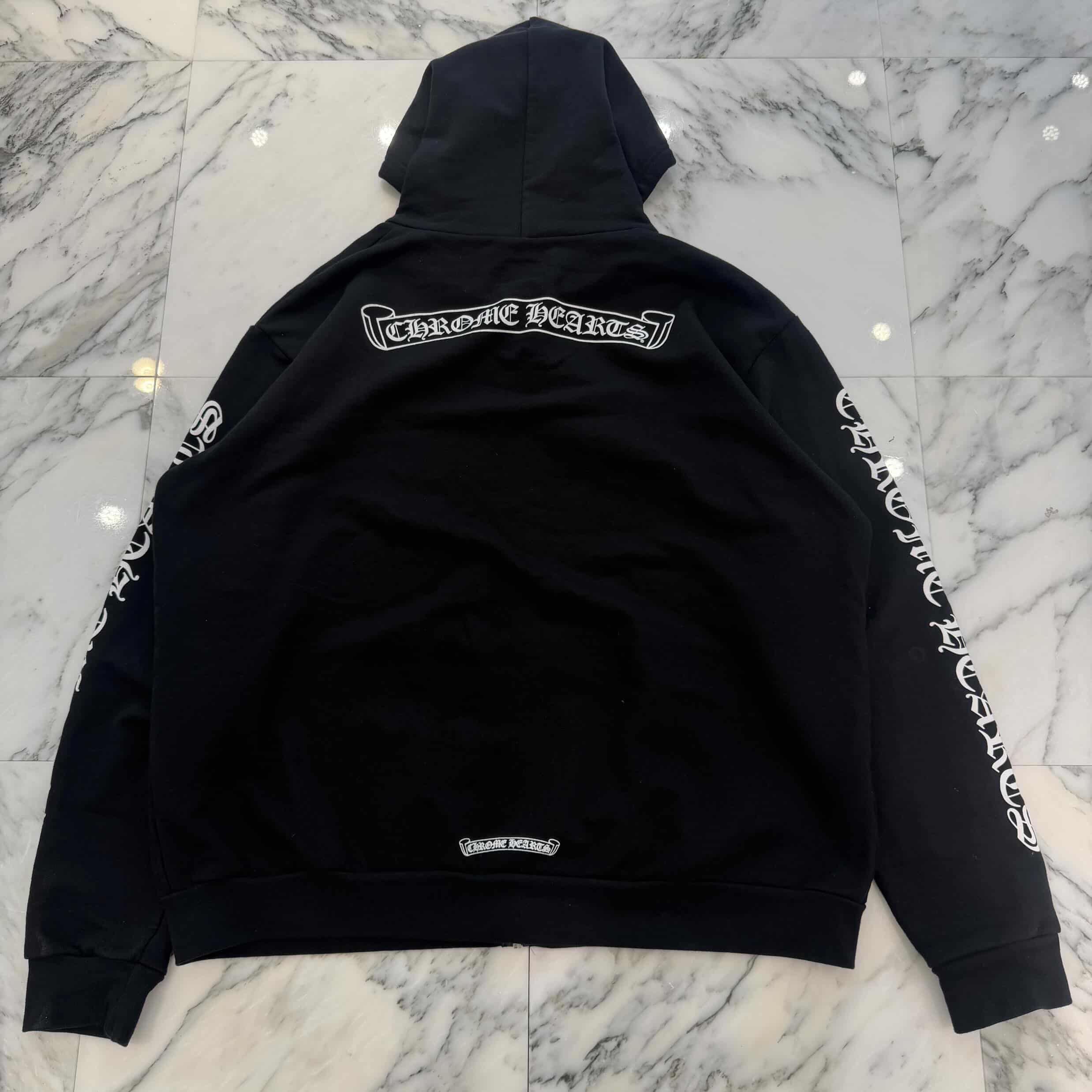 CHROME HEARTS Back Scroll Label Logo Zip Up Hoodie Size XL クロムハーツ バックスクロールラベルロゴジップアップフーディ サイズXL