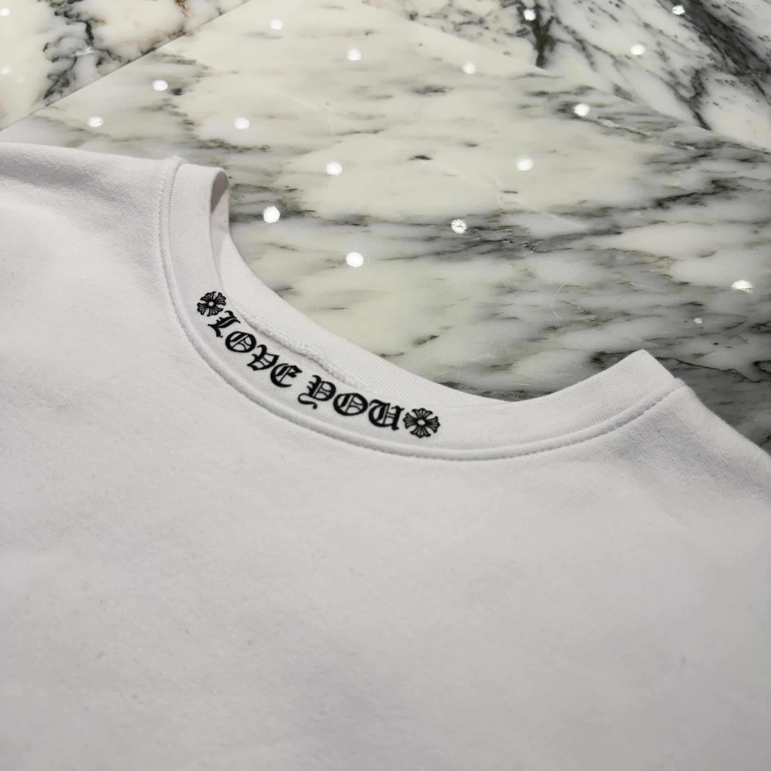 CHROME HEARTS "LOVE YOU" Crew Neck Sweat Shirt Size XL クロムハーツ ラブ ユー クルーネック スウェットシャツ サイズXL