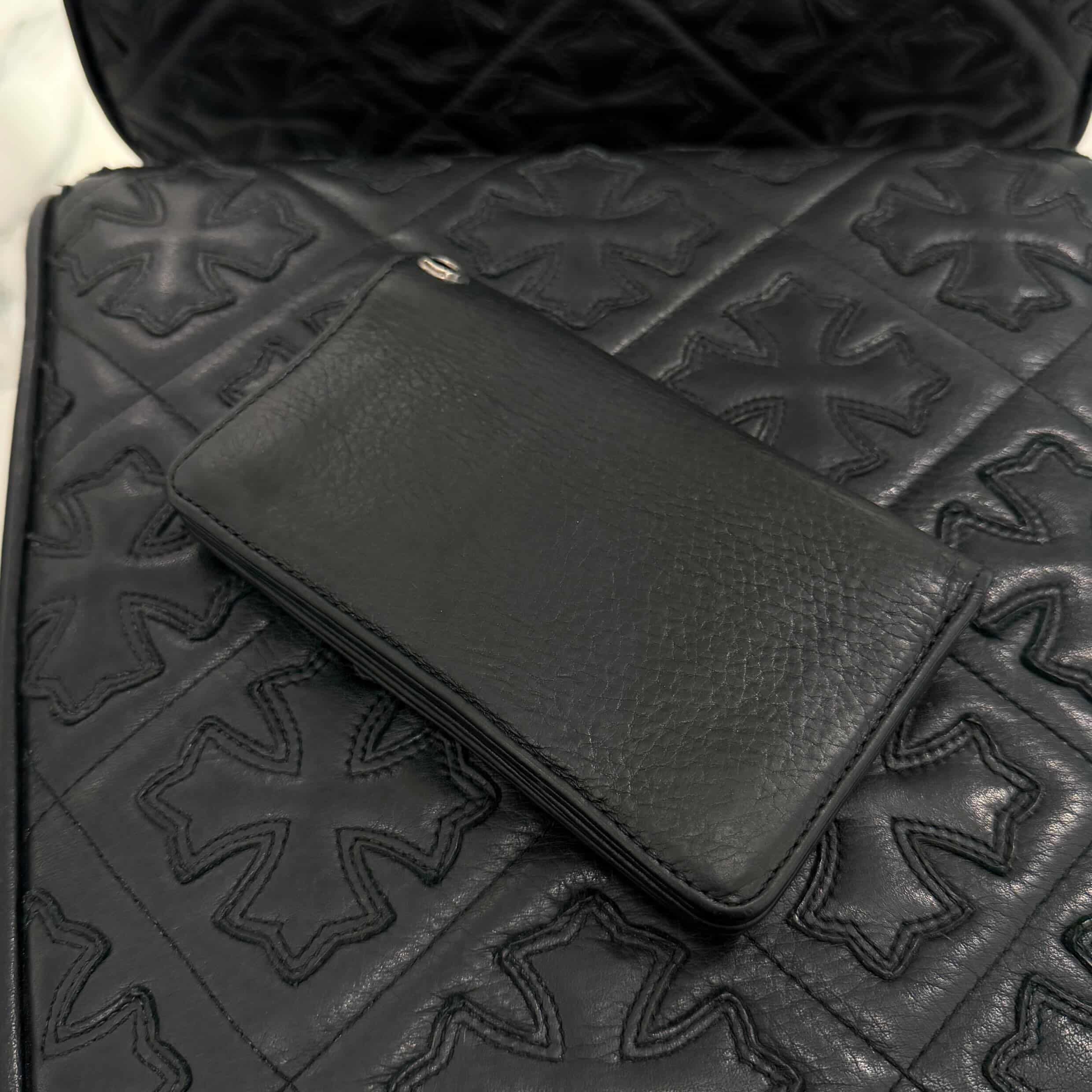 CHROME HEARTS 1 Zip Cross Patch Leather Wallet クロムハーツ 1ジップ クロスパッチ レザーウォレット