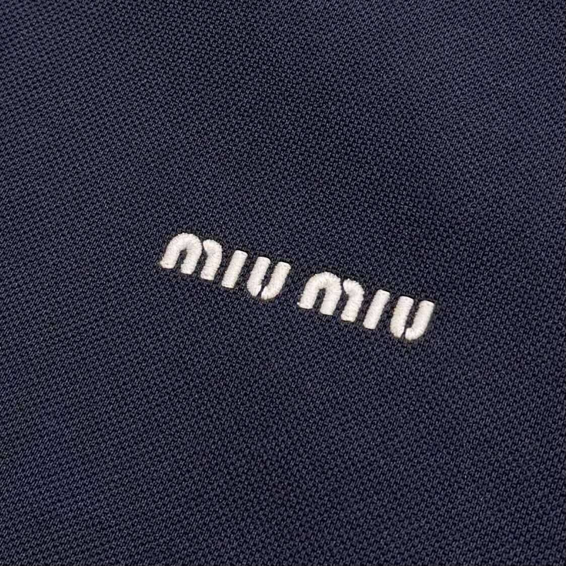 MIU MIU 2024SS Bonded Pique Technical Jersey Blouson Jacket ML1258 SOOO 1756 Size 40 ミュウミュウ ボンディング ピケテクニカル ジャージー ブルゾン ジャケット サイズ40