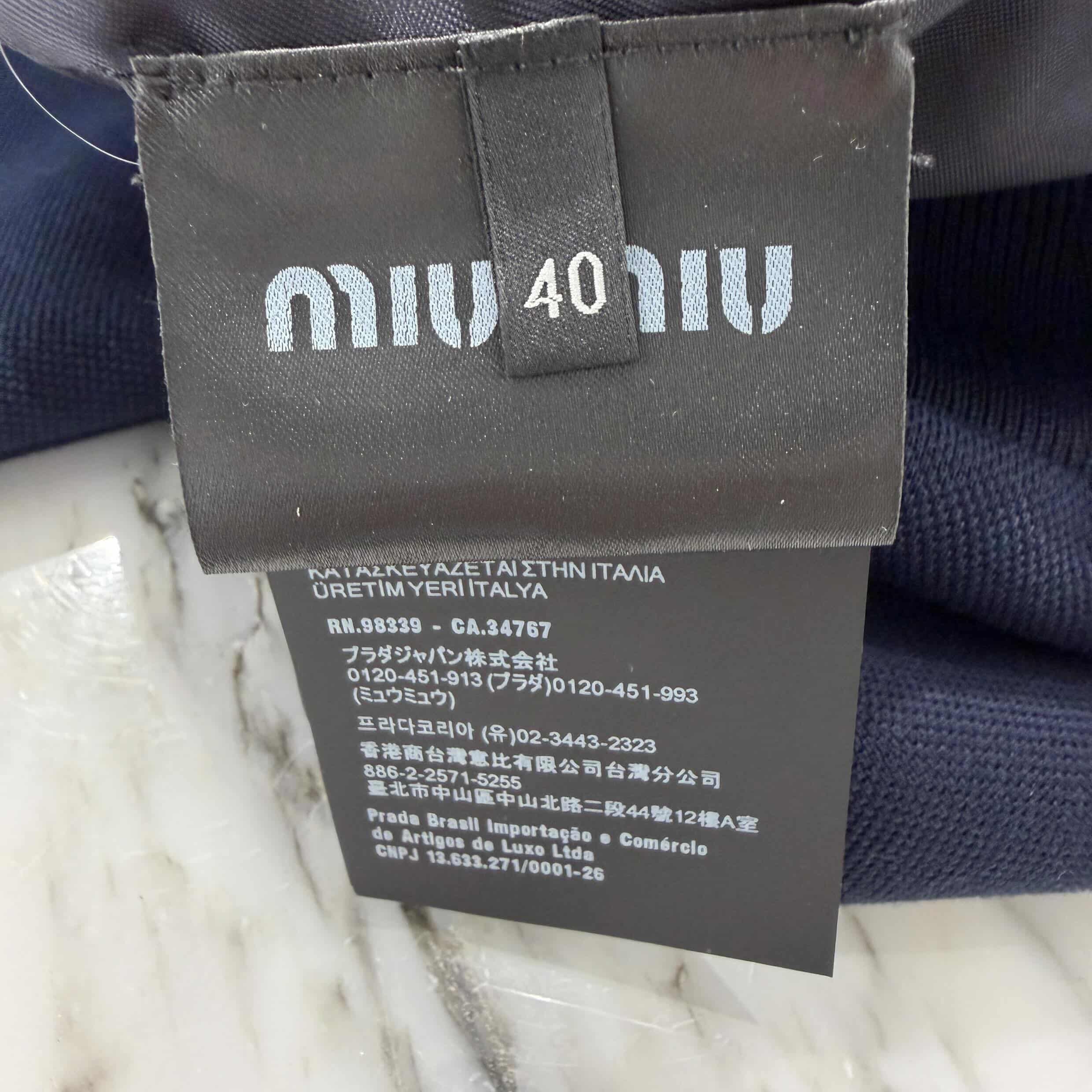 MIU MIU 2024SS Bonded Pique Technical Jersey Blouson Jacket ML1258 SOOO 1756 Size 40 ミュウミュウ ボンディング ピケテクニカル ジャージー ブルゾン ジャケット サイズ40