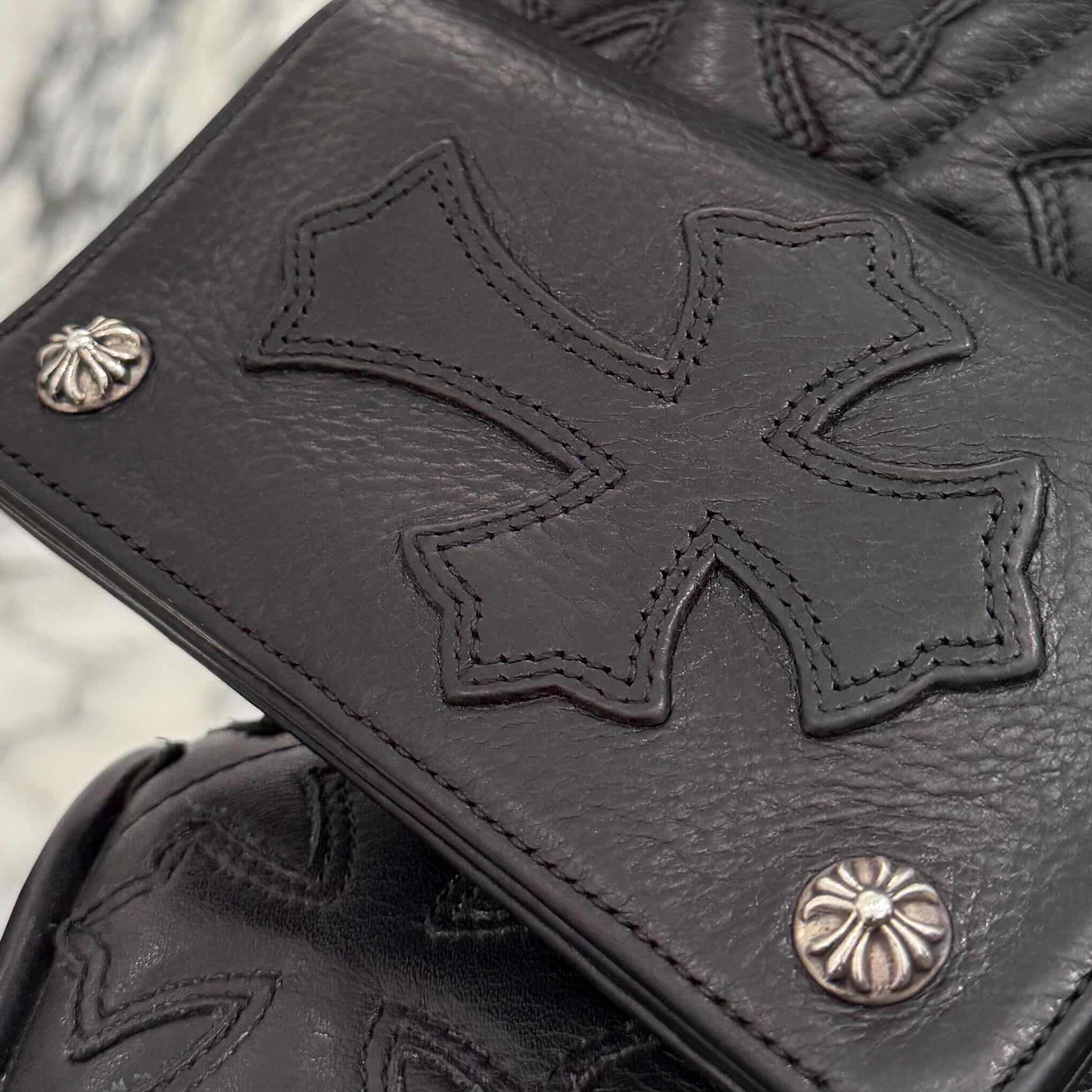CHROME HEARTS 1 Zip Cross Patch Leather Wallet クロムハーツ 1ジップ クロスパッチ レザーウォレット