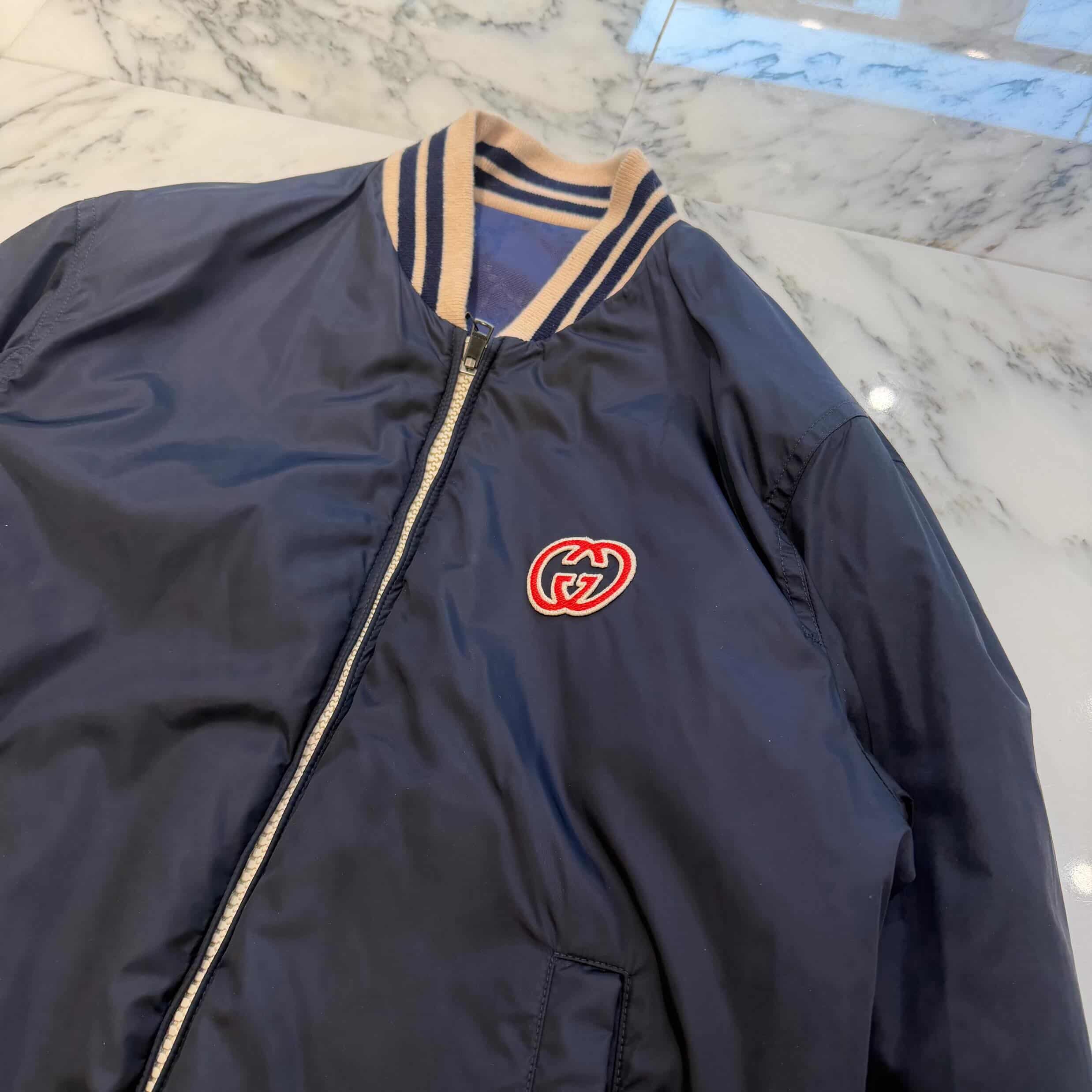 GUCCI 2024SS GG Nylon Reversible Zip Up Jacket 770283 ZAPA0 Size 44 グッチ GG ナイロン リバーシブル ジップアップ ジャケット サイズ44