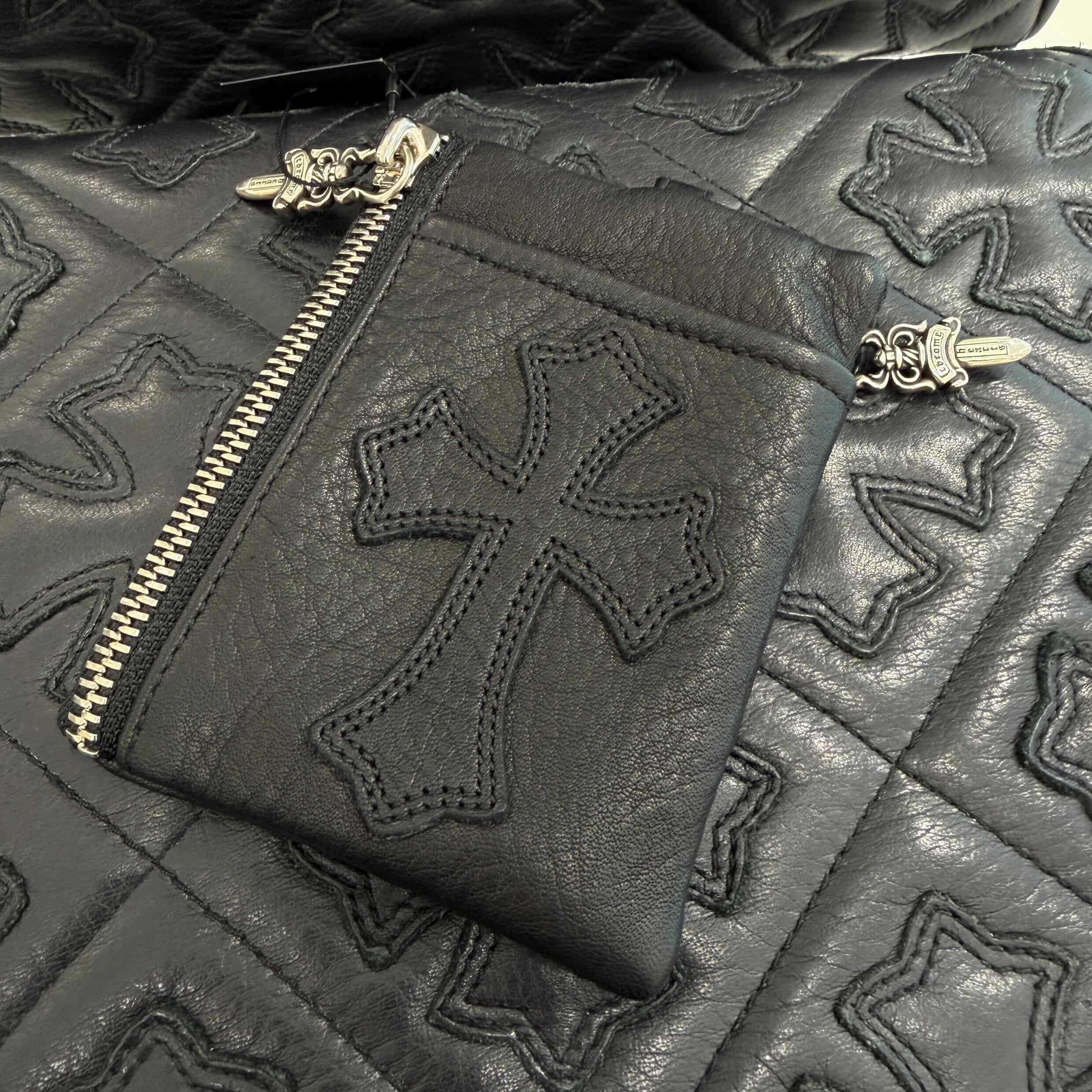 CHROME HEARTS 2 Zip Cross Patch Tiny Wallet クロムハーツ 2ジップ クロスパッチ タイニー ウォレット