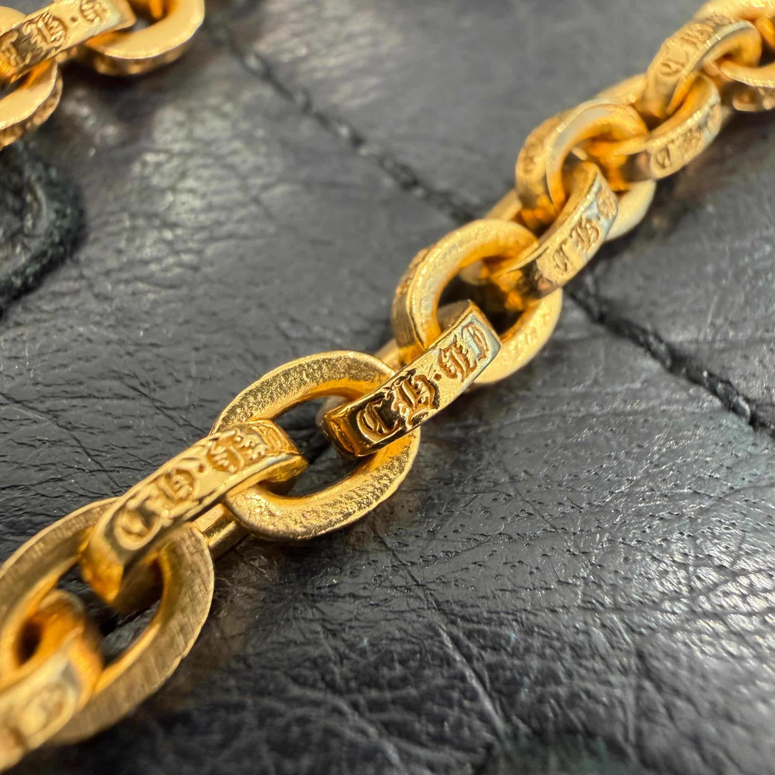 クロムハーツ  22K PAPER CHAIN 24/ペーパーチェーン24inch ゴールドネックレス メンズ 24inch CHROME HEARTS 22K Paper Chain Necklace 24 Inch クロムハーツ 22K