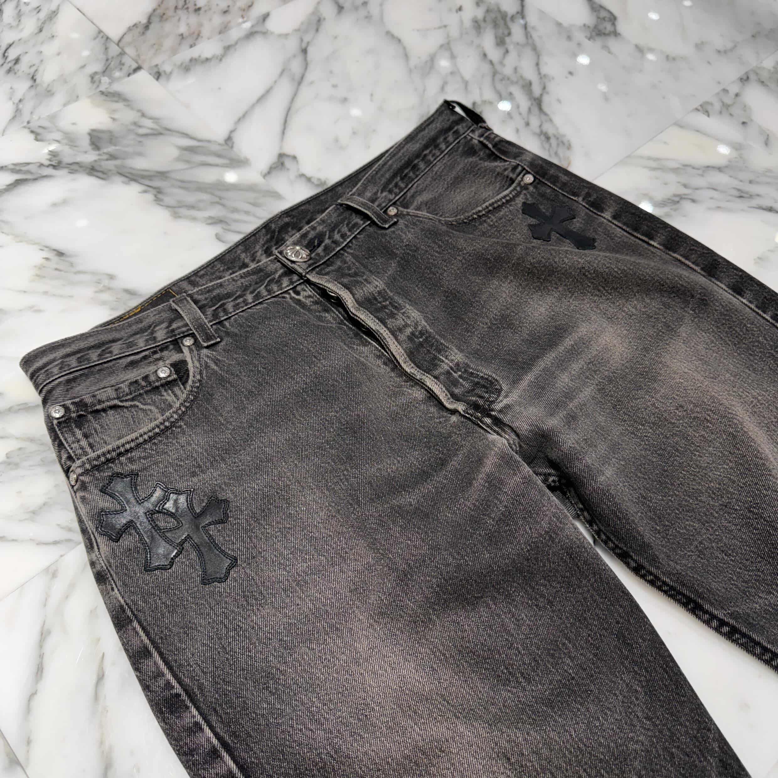 CHROME HEARTS × Levi's 501 VNTG Leather Cross Patch Jeans Size 34 クロムハーツ × リーバイス 501 ヴィンテージ レザークロスパッチ ジーンズ デニムパンツ サイズ34
