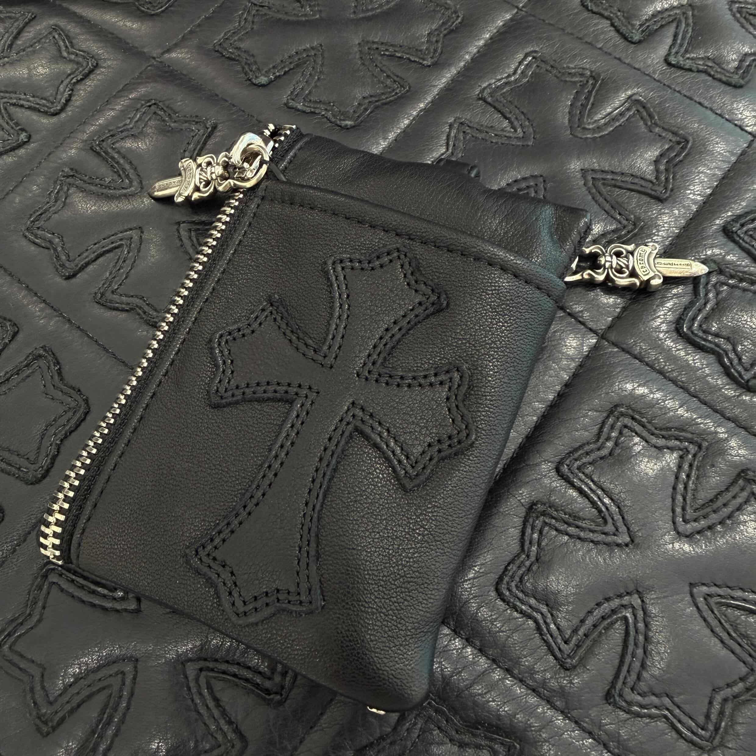 CHROME HEARTS 2 Zip Cross Patch Tiny Wallet クロムハーツ 2ジップ クロスパッチ タイニー ウォレット