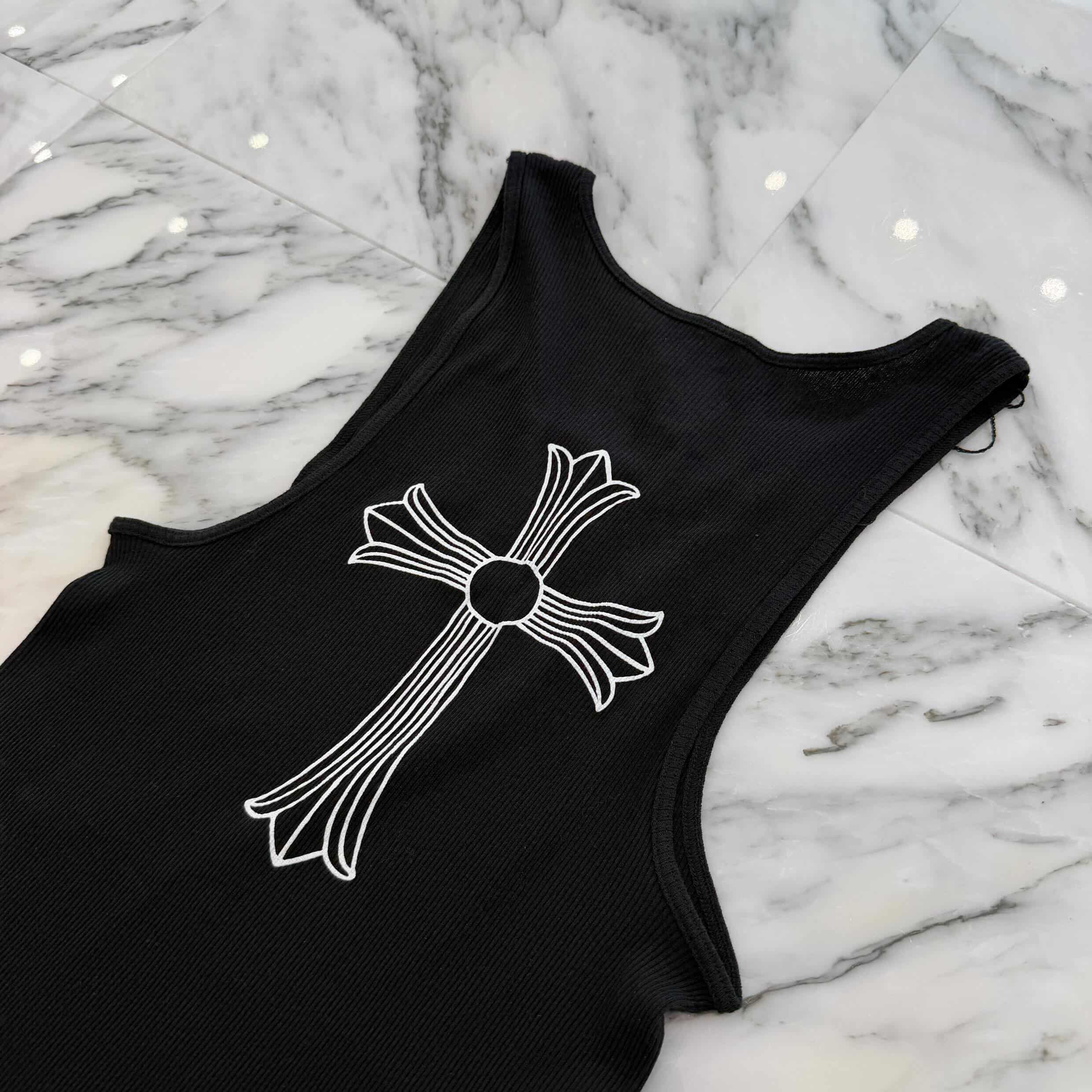 CHROME HEARTS T Bar Logo Back Cross Print Tank Top Size XL クロムハーツ Tバーロゴ バッククロスプリント タンクトップ サイズXL